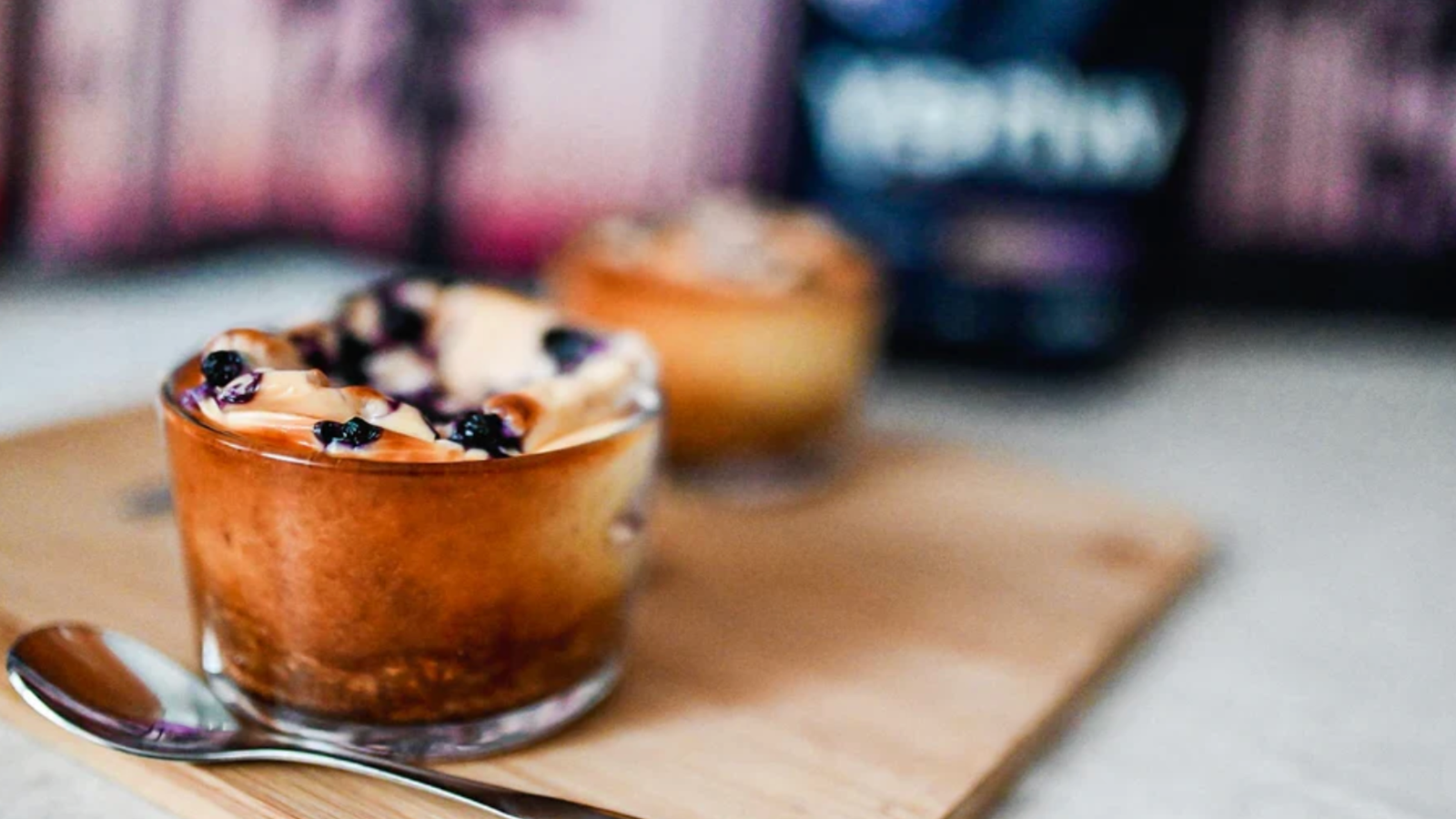Protein-cheesecake med blåbær