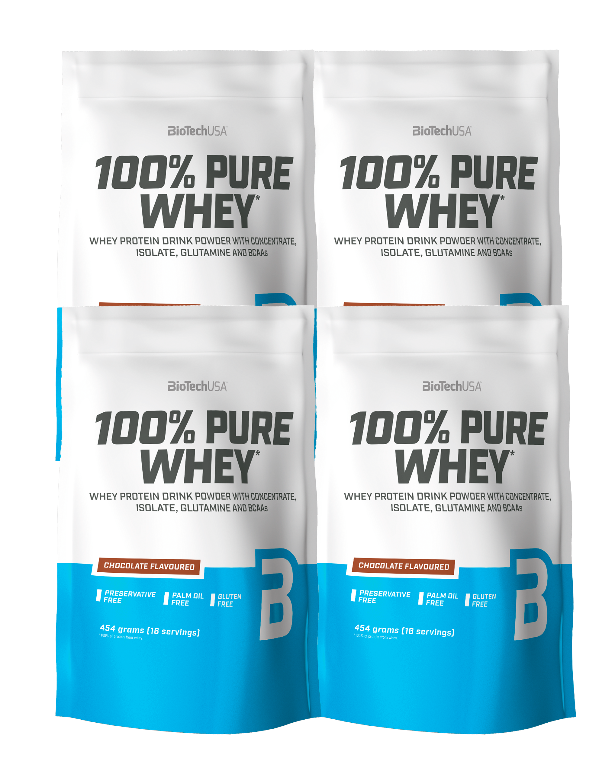 100% Pure Whey Protein (454g) (4 stk.)