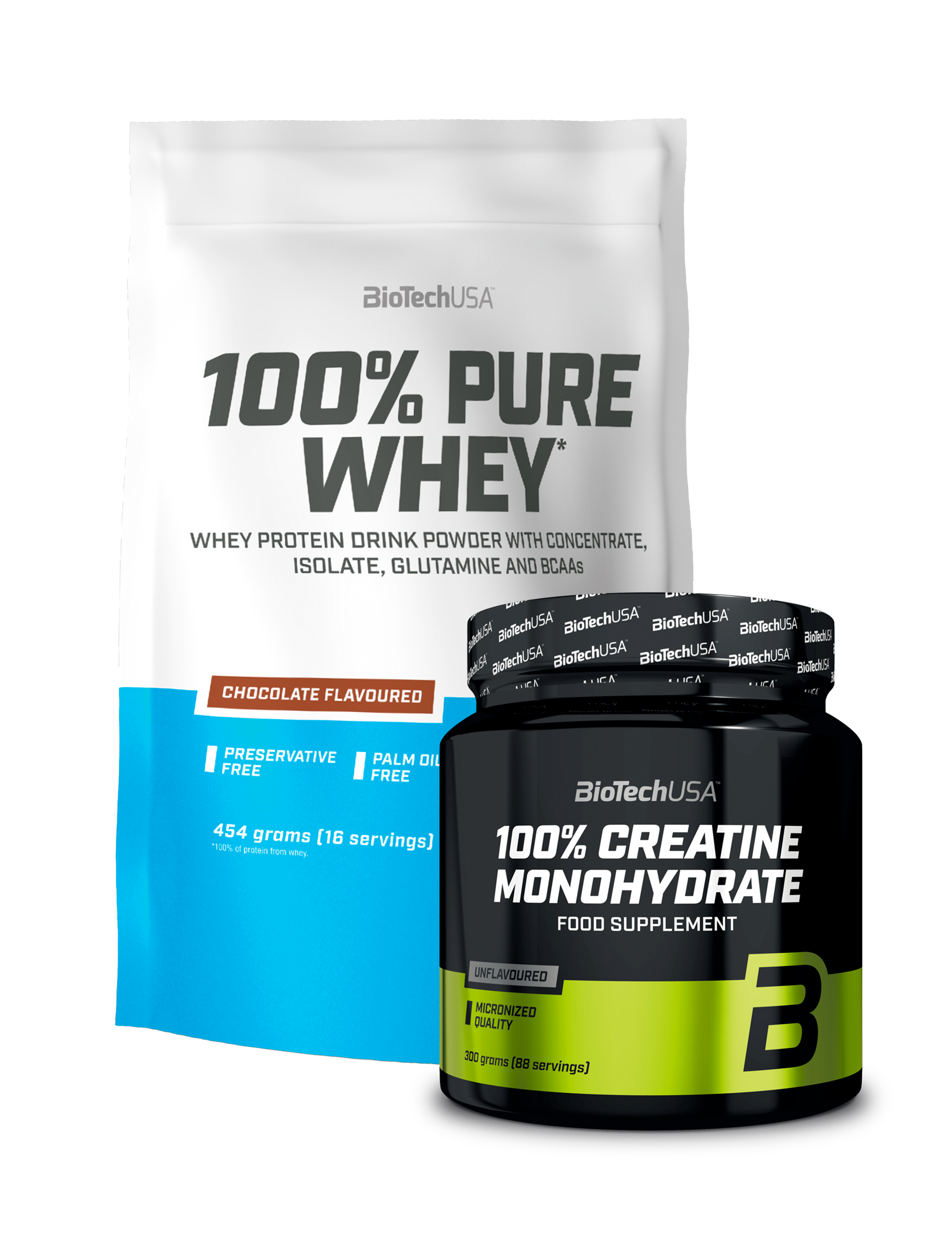 100% Pure Whey Protein 454g + Kreatin