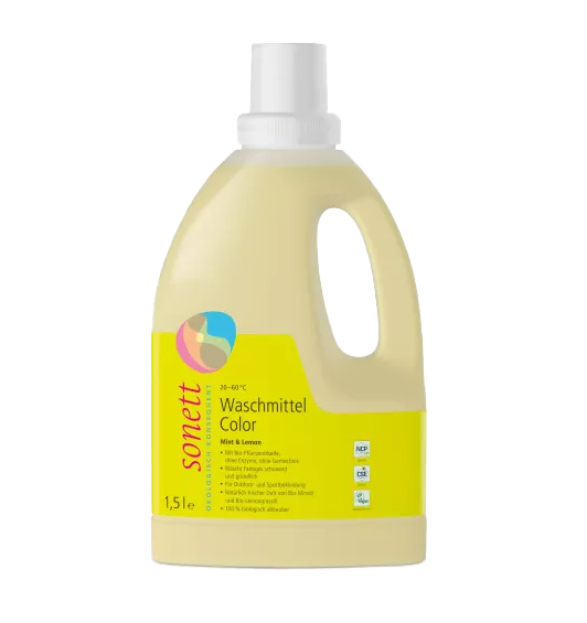 Økologisk flydende vaskemiddel til farvet tøj – citron & mint