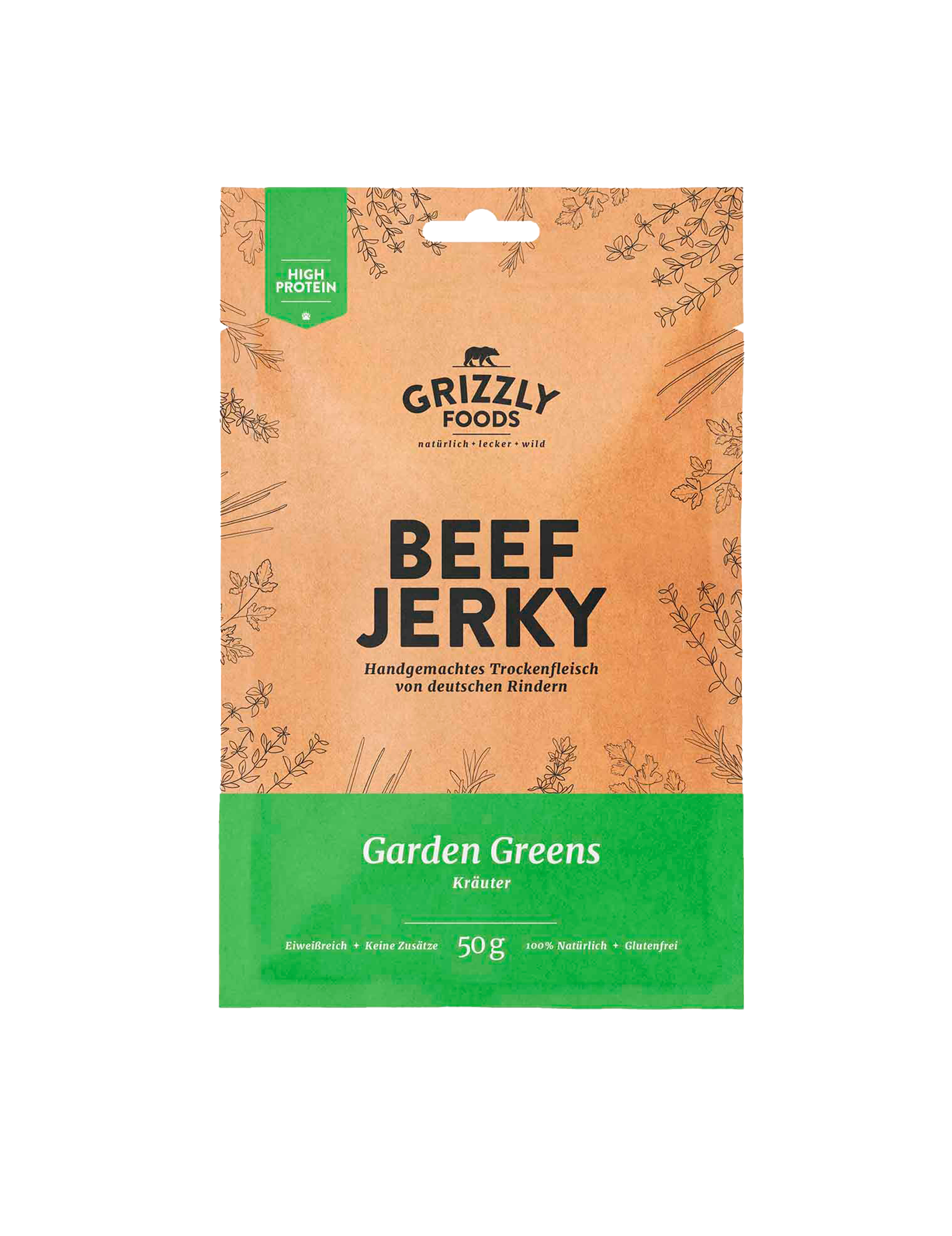 Beef Jerky med urteblanding Garden Greens (50g)