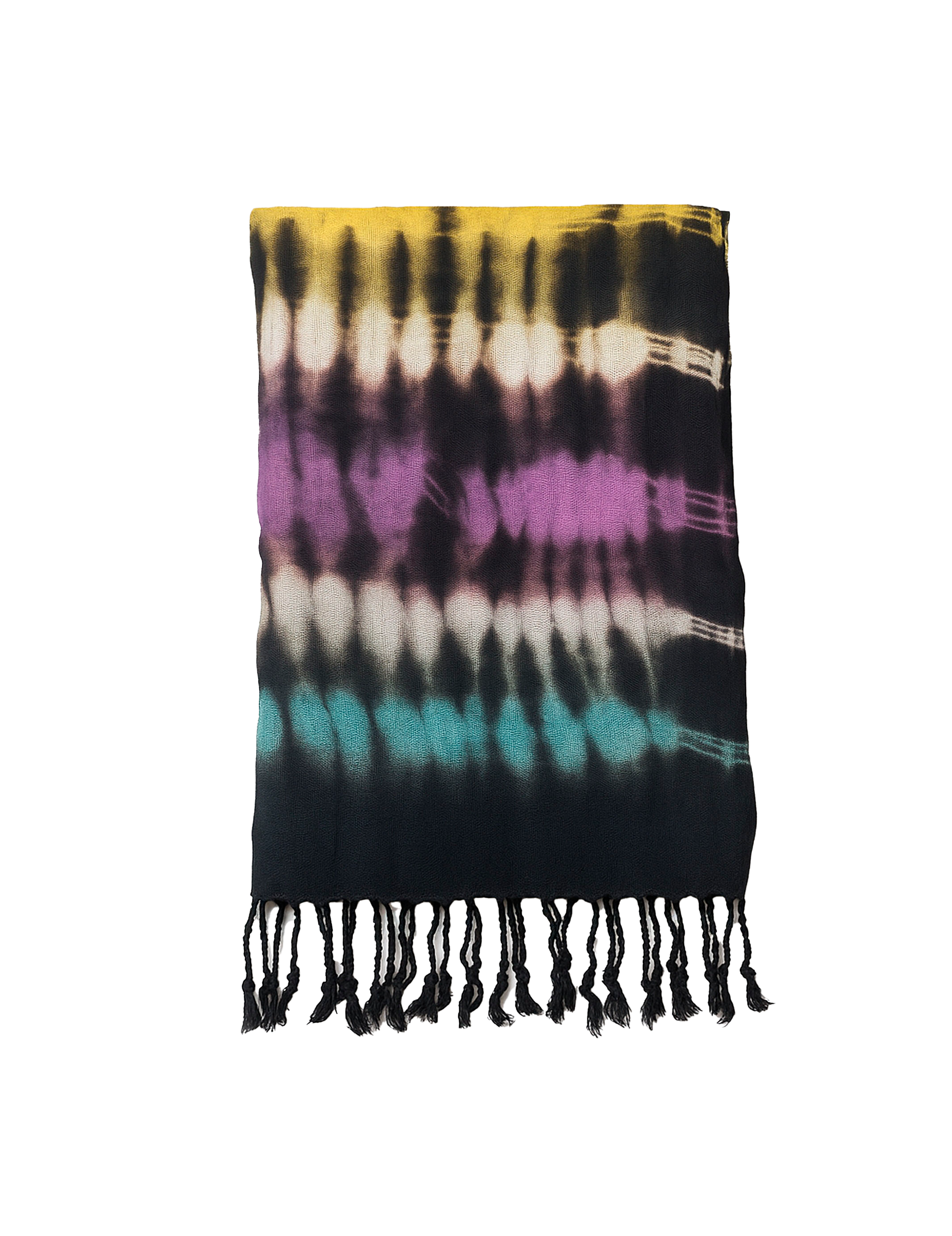 Håndfarvet Boheme Tørklæde i Hørblanding – Multi Stripes (62x200cm)