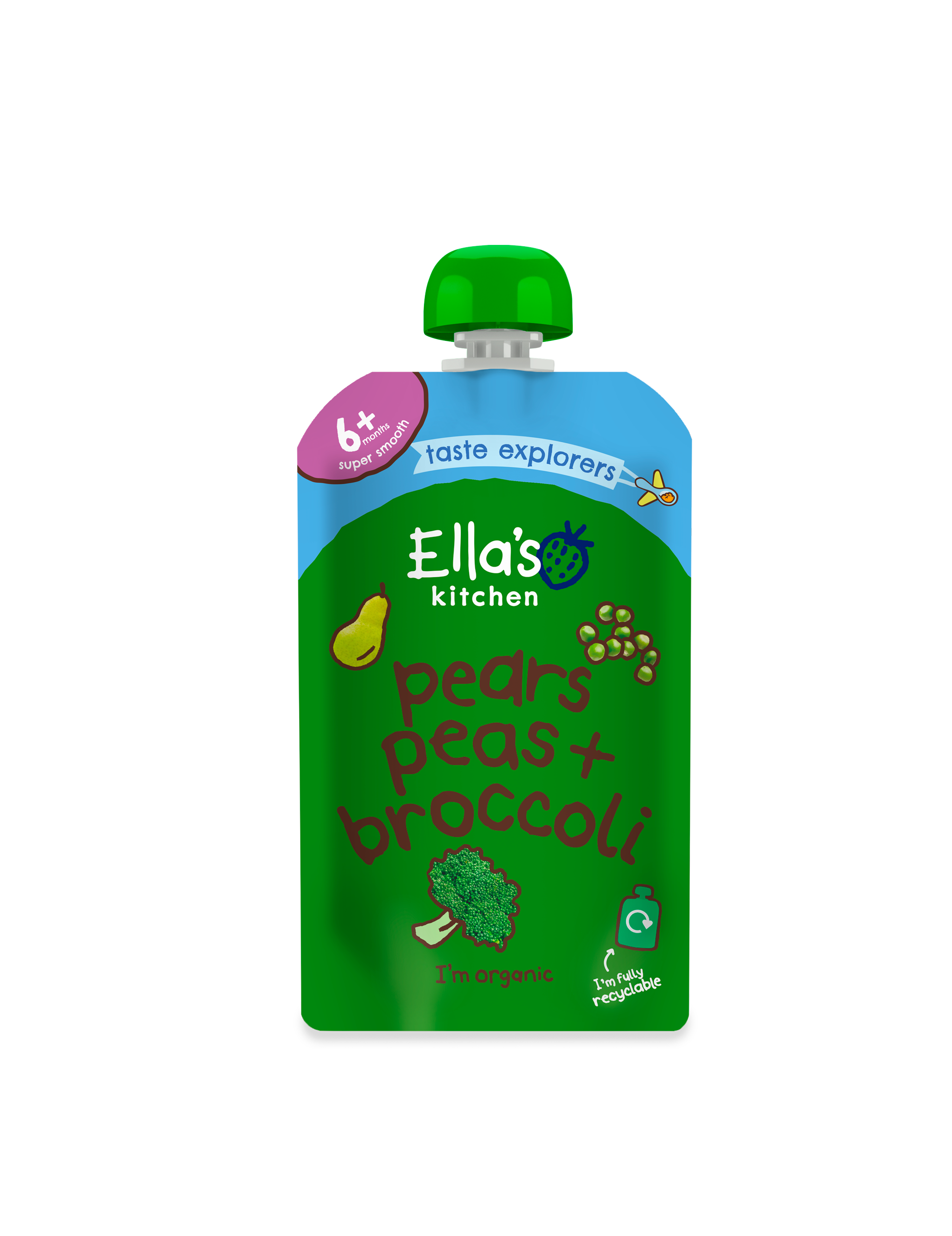 Broccoli, pære og ærter øko