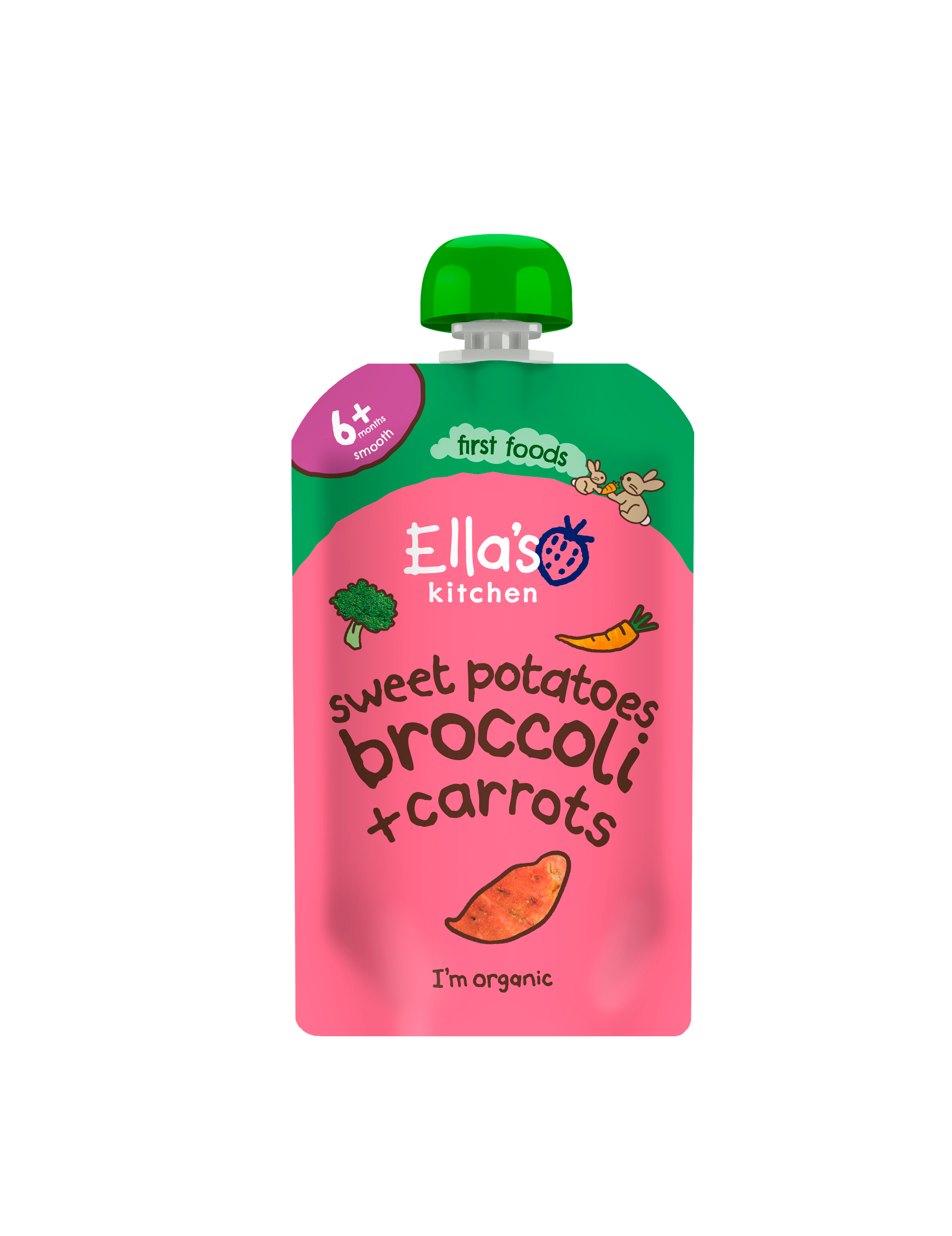 Sød kartoffel, broccoli og gulerod Øko