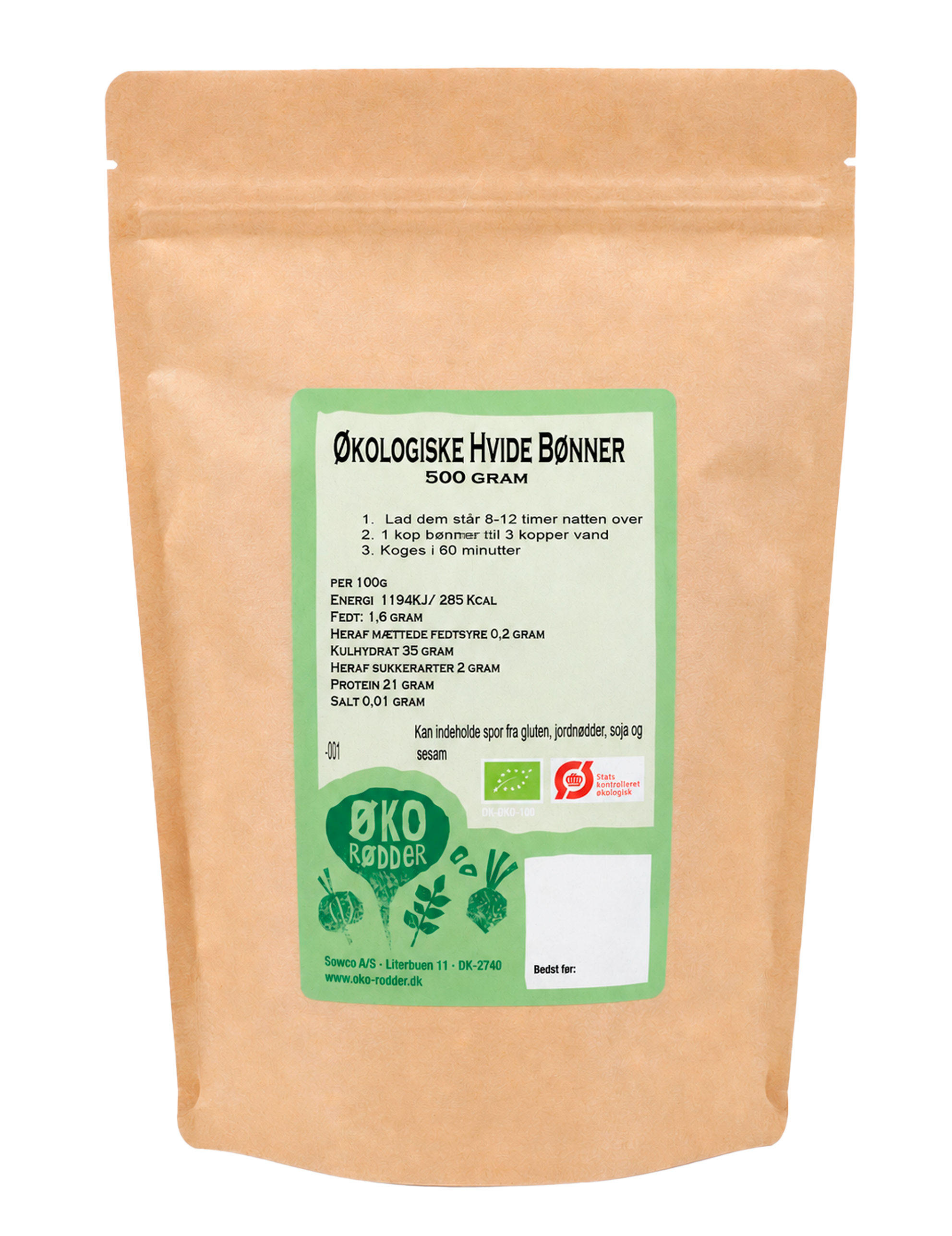 Økologiske Hvide Bønner (500g)