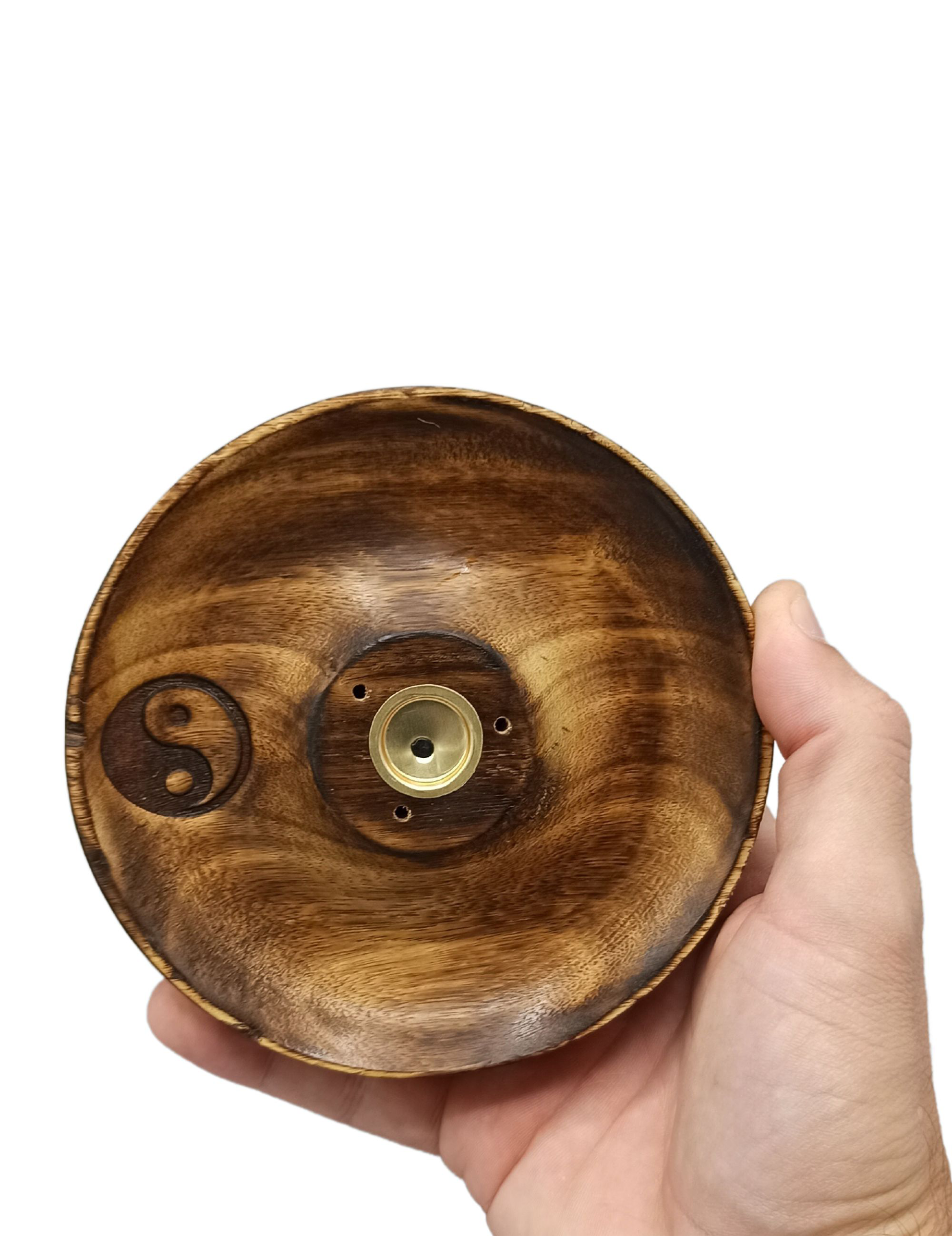 Røgelsesholder Mangotræ - Ying & Yang