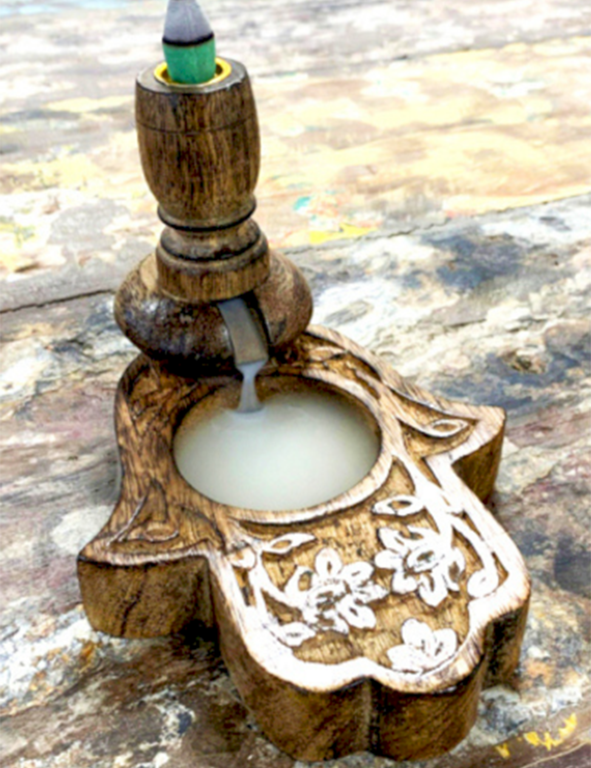 Backflow Røgelsesholder i Mangotræ - Hamsa