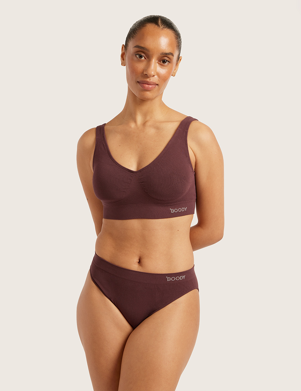 Padded Shaper Crop Bra – Mulberry