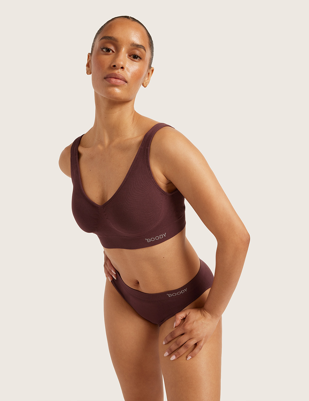 Padded Shaper Crop Bra – Mulberry