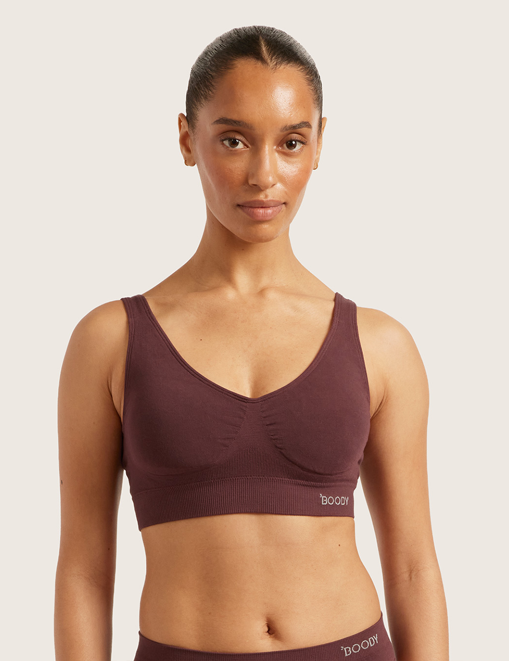 Padded Shaper Crop Bra – Mulberry