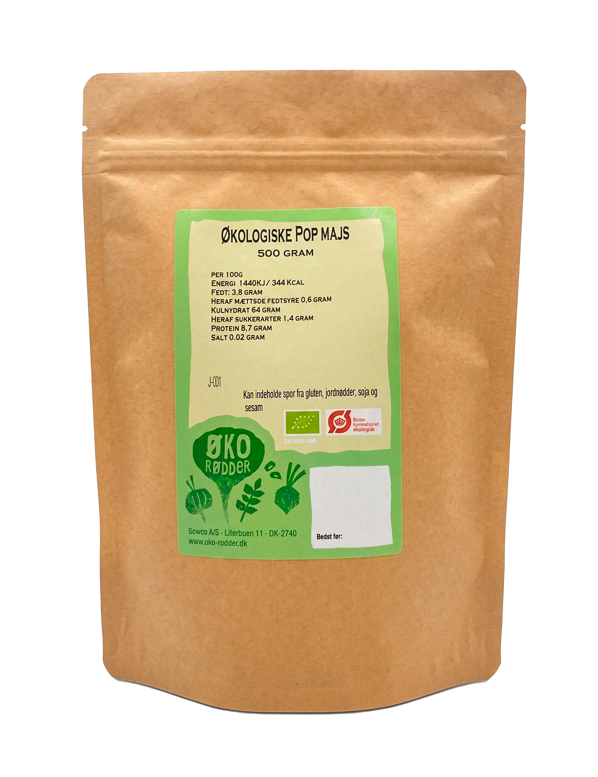 Økologiske Popcorn Majs (500g)