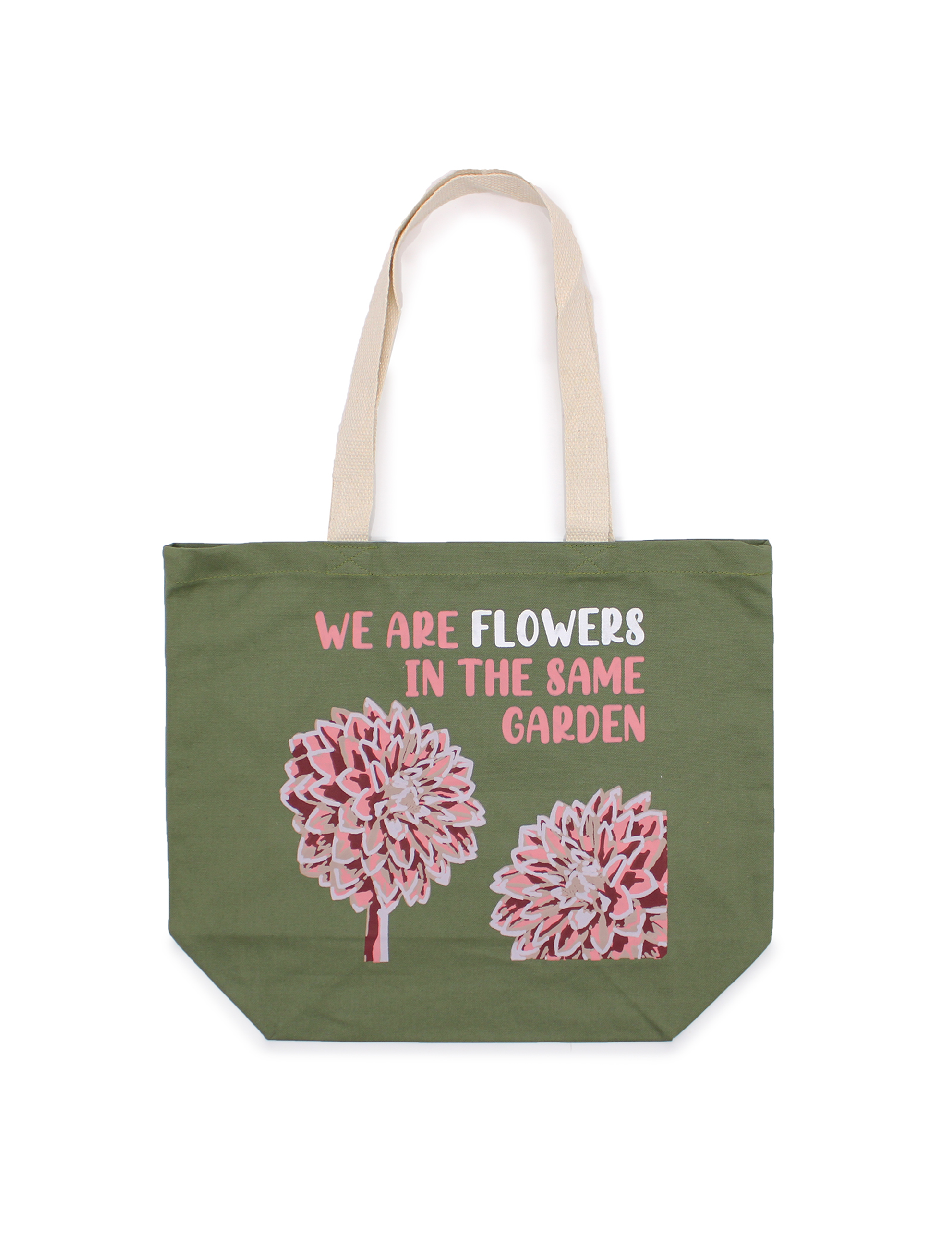 Tote Bag Indkøbspose - We are Flowers Olive
