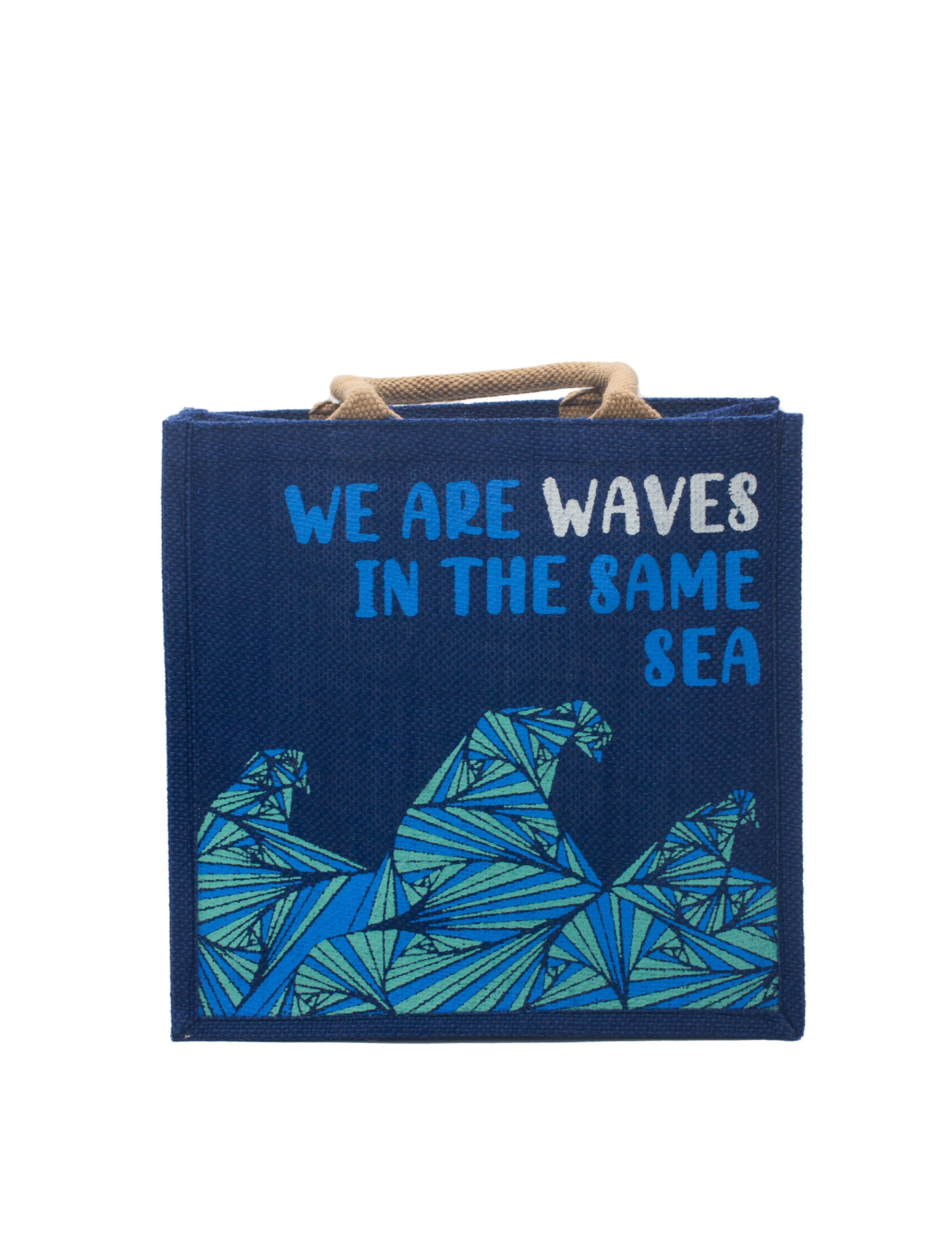 Jute Bag Indkøbspose - We are Waves Blue