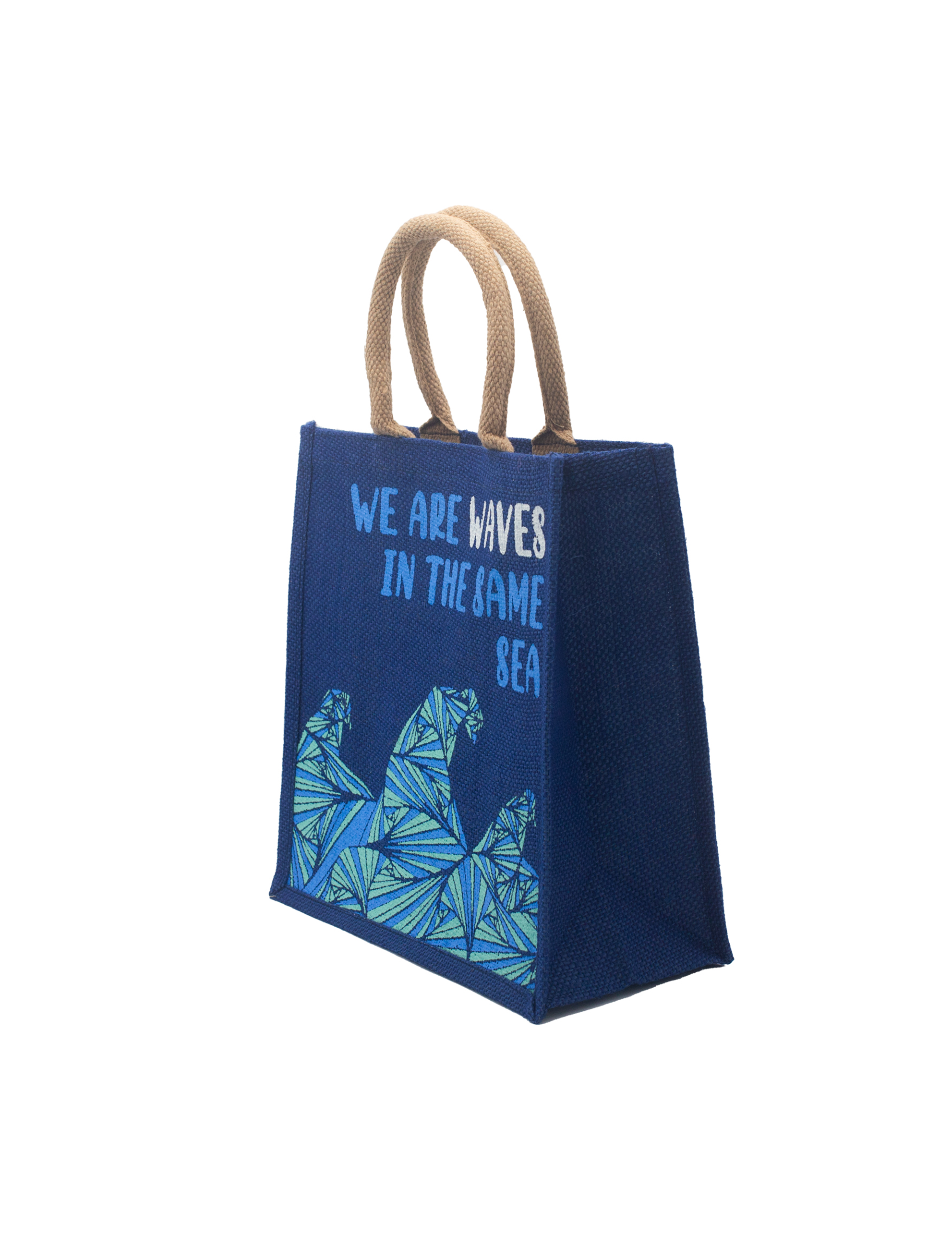 Jute Bag Indkøbspose - We are Waves Blue