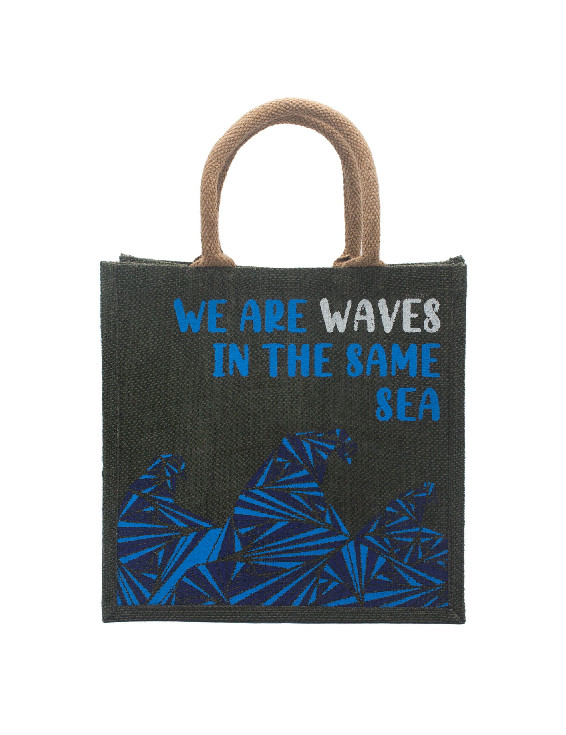 Jute Bag Indkøbspose - We are Waves Grey