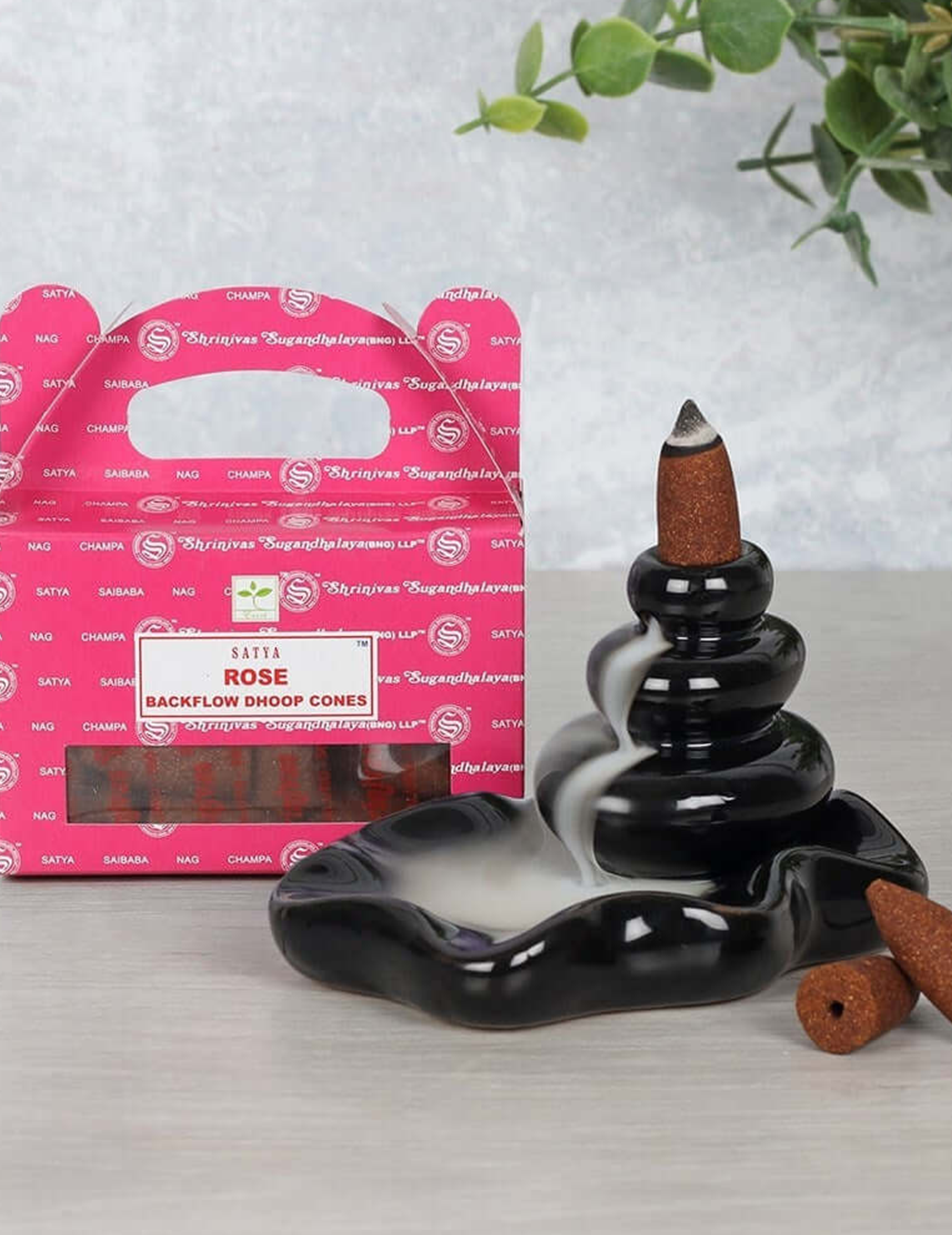 Backflow Dhoop Incense Cones - Rose