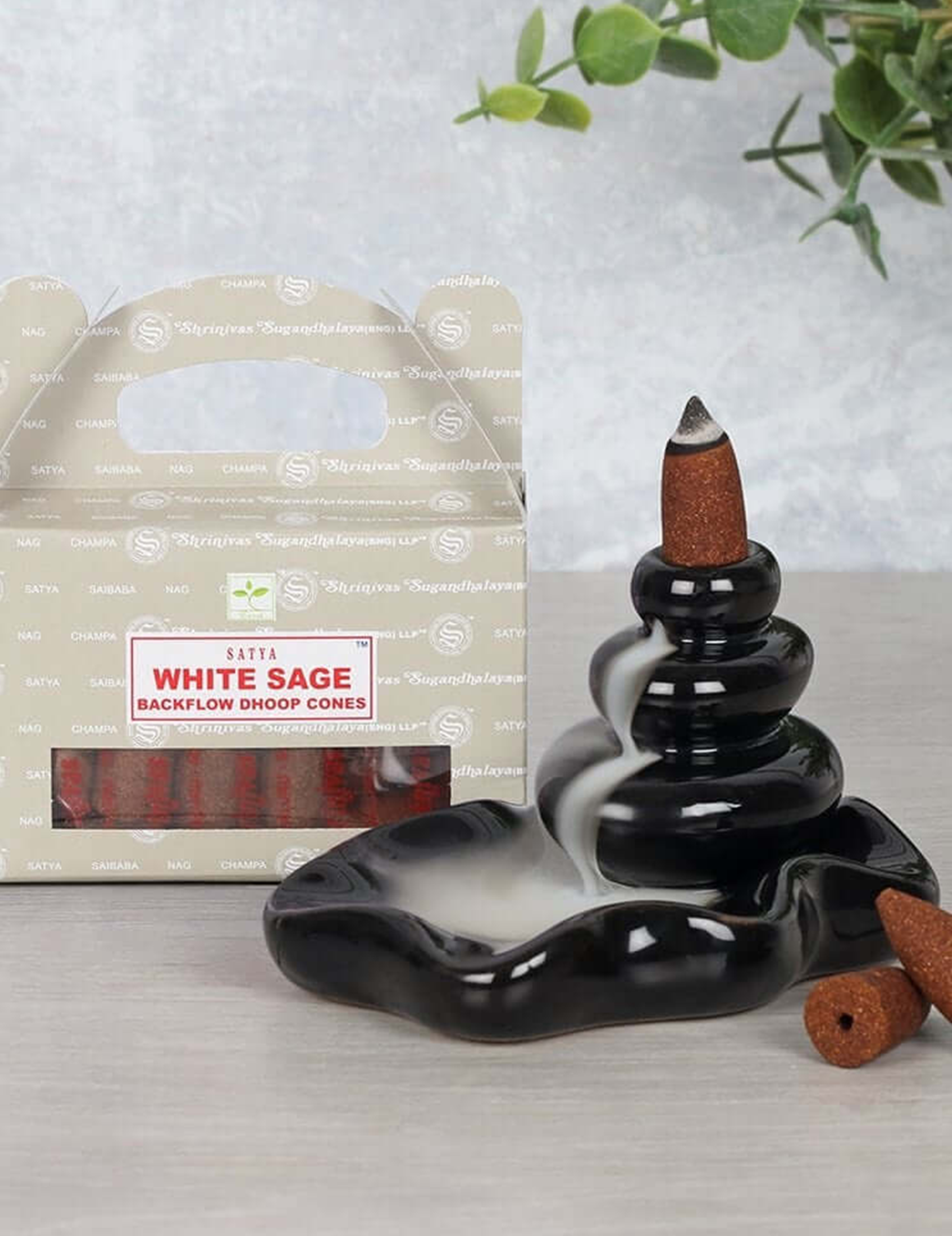 Backflow Dhoop Incense Cones - White Sage