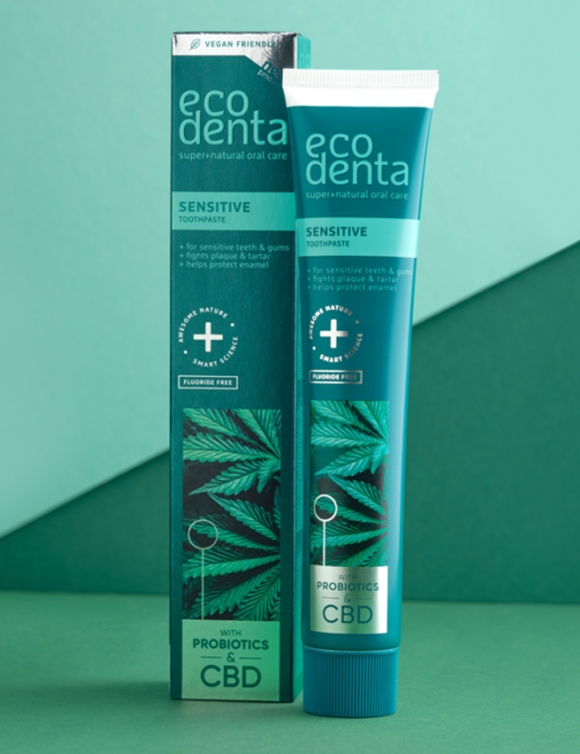 Sensitive toothpaste with CBD and probiotics
