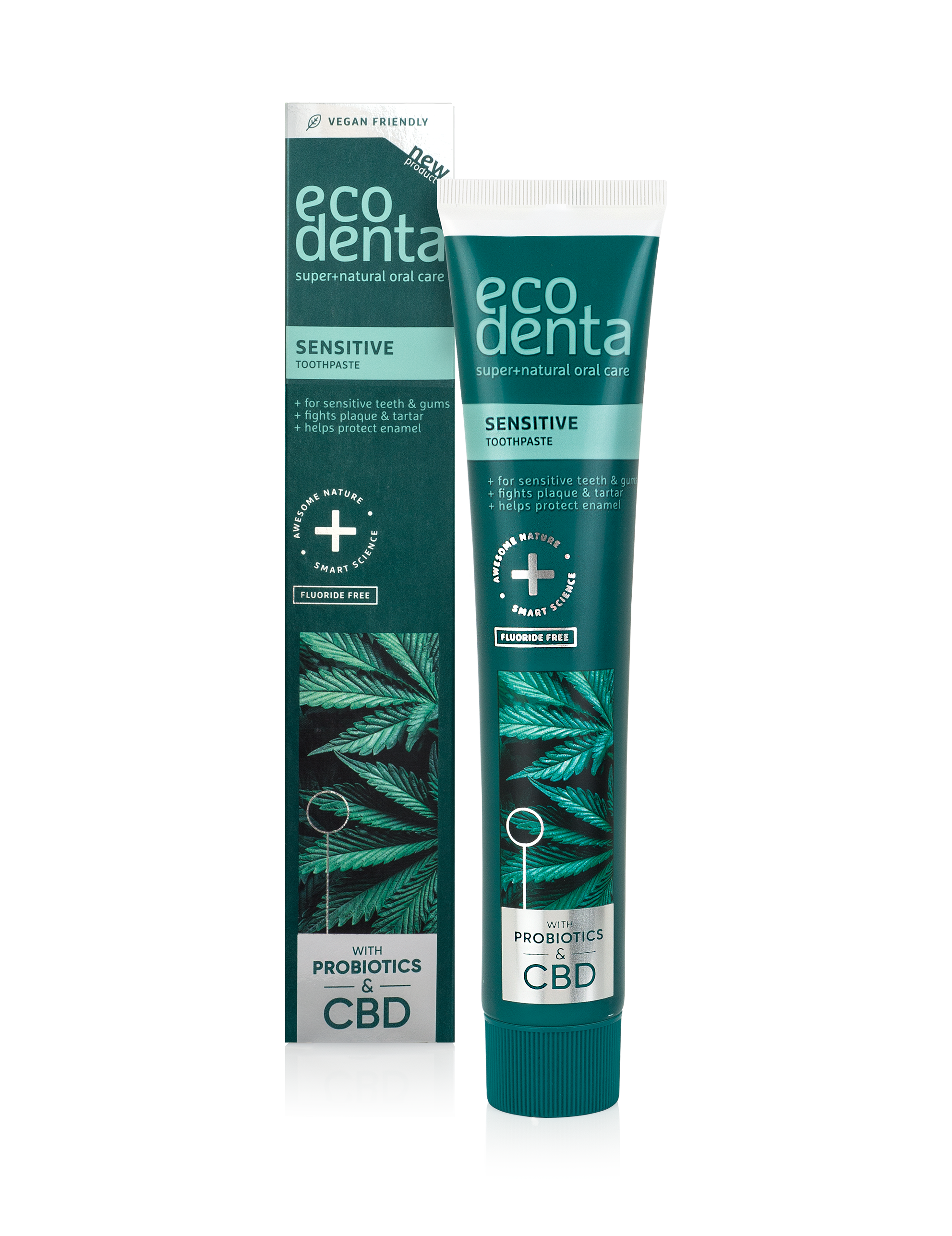 Sensitive toothpaste with CBD and probiotics