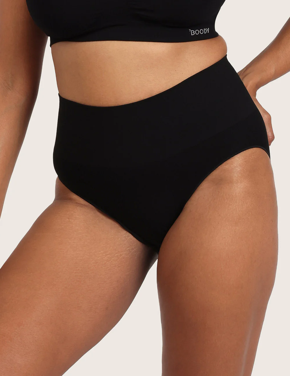 Shaper High Cut Full Briefs - Black