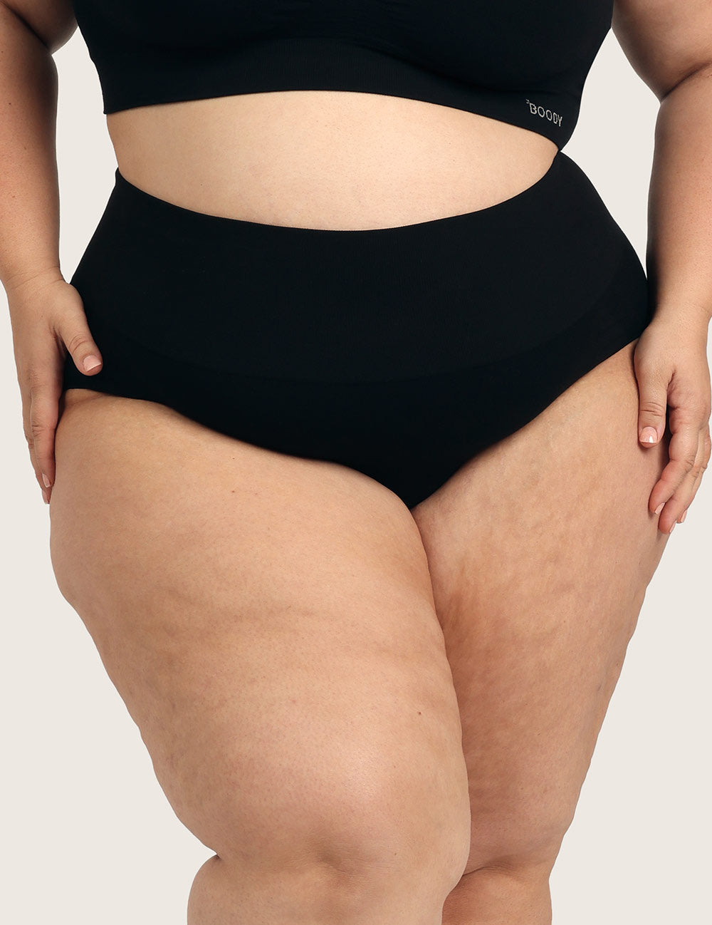 Shaper High Cut Full Briefs - Black