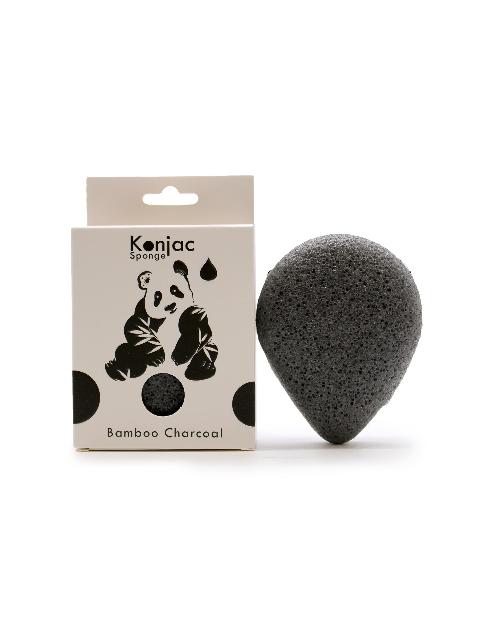 Teardrop Konjac Sponge - Bamboo Charcoal