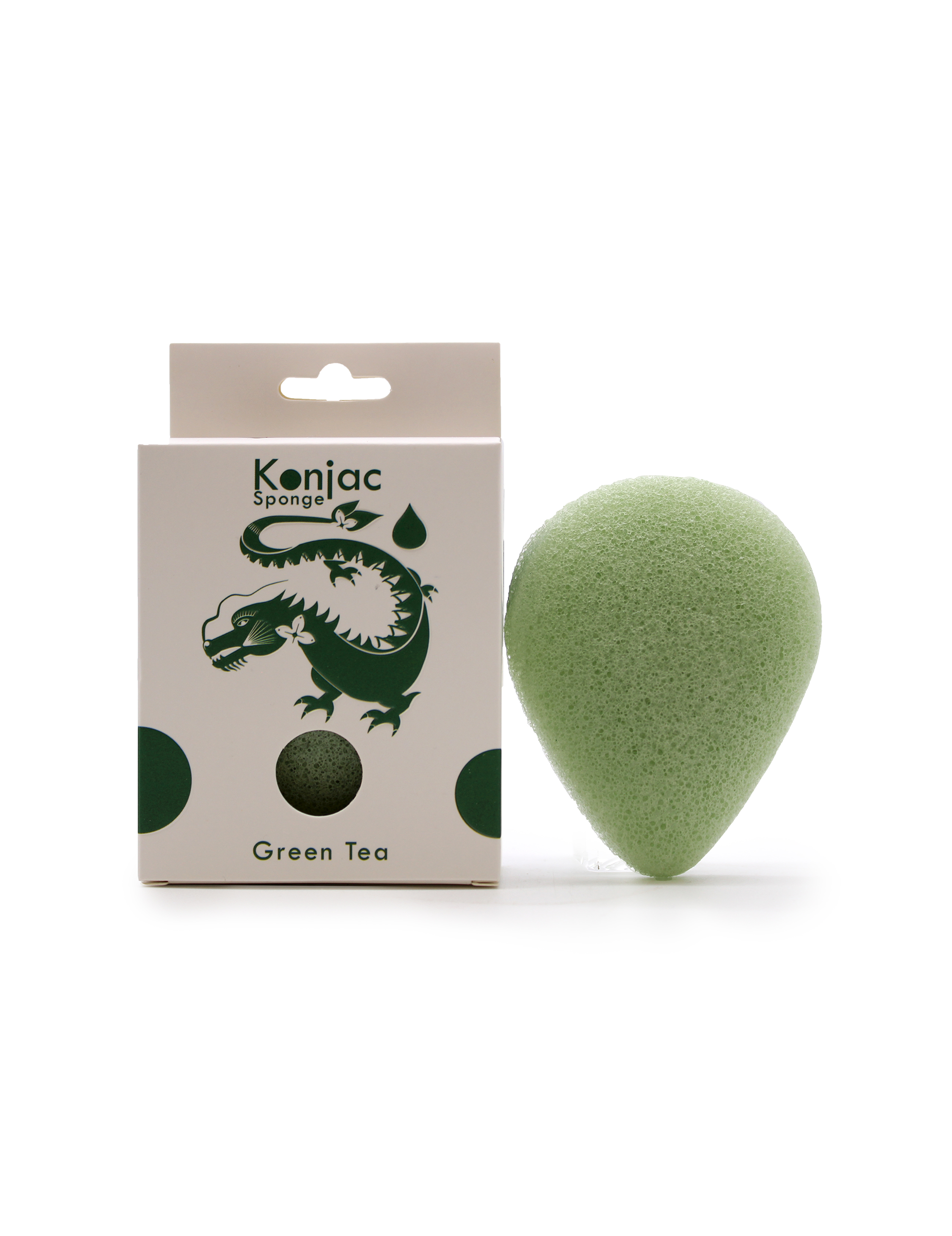 Teardrop Konjac Sponge - Grøn Te