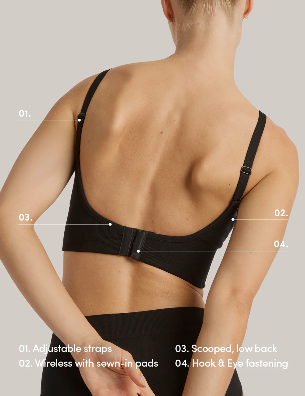 Wireless Low Back Bra