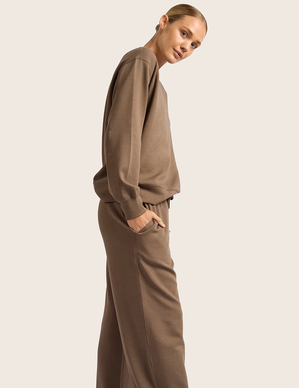 Sweatpants med lige ben - Oyster