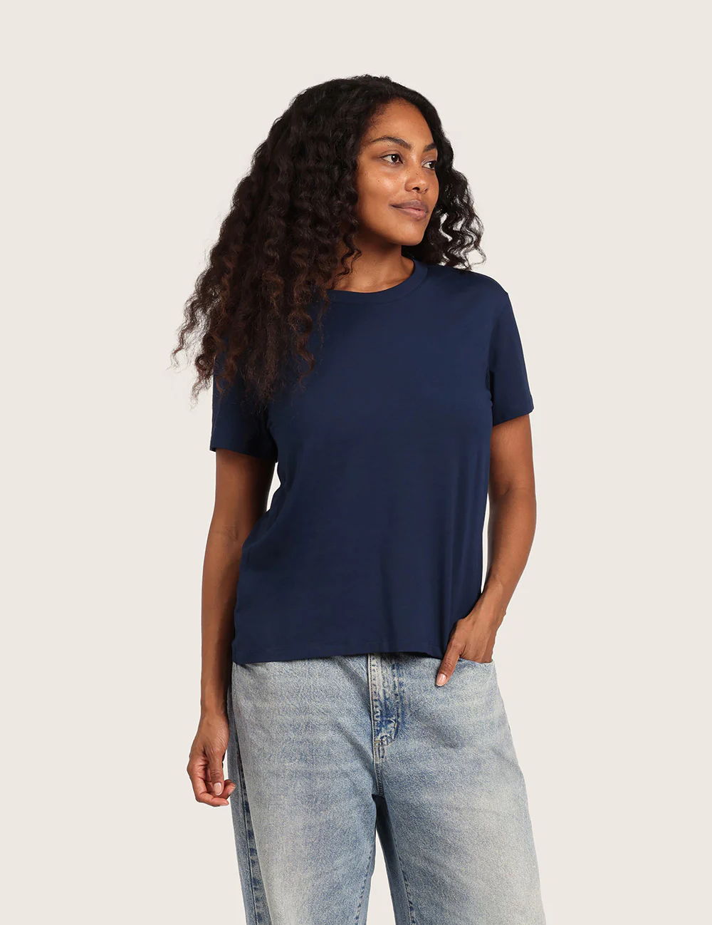 Women's Classic Crew Neck T-Shirt - Navy