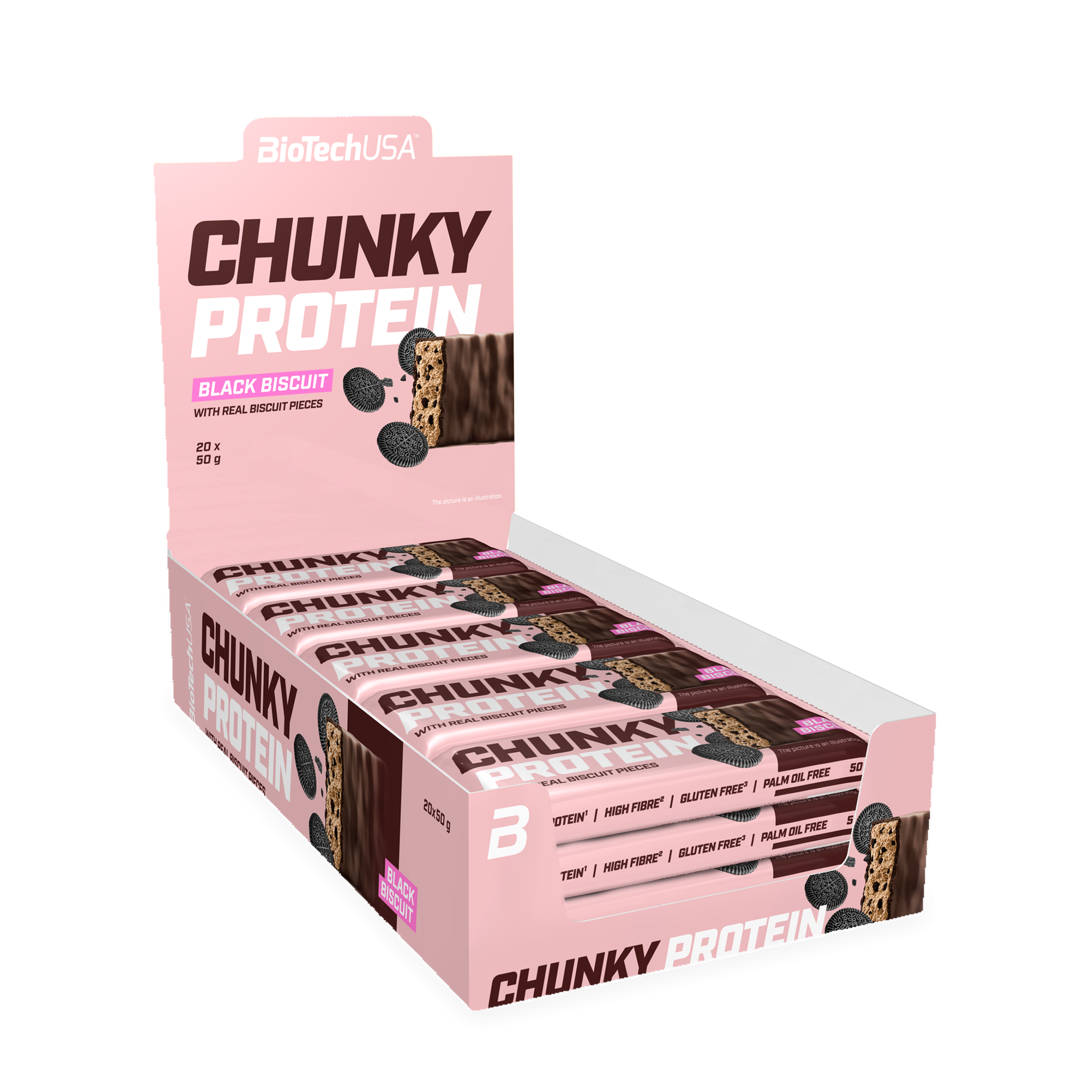 BioTechUSA Chunky Protein Black Biscuit – 20 stk.