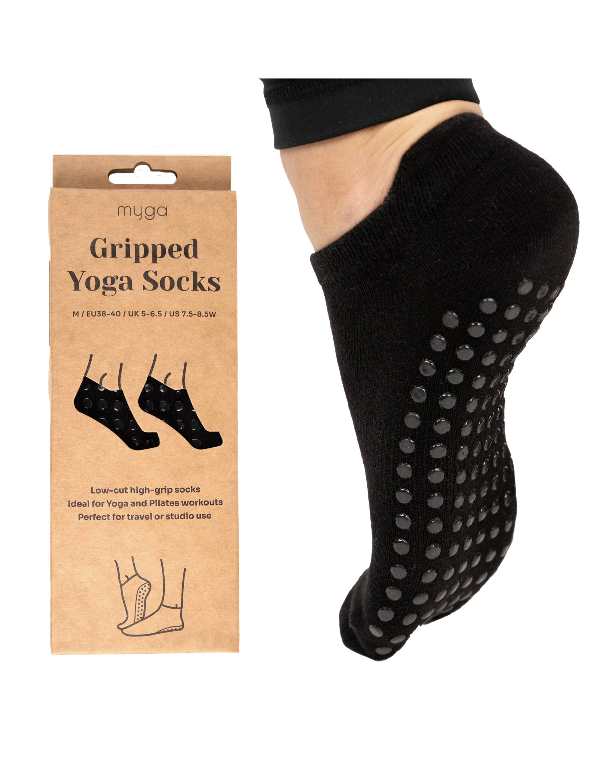 Yoga skridsikre ankelsokker
