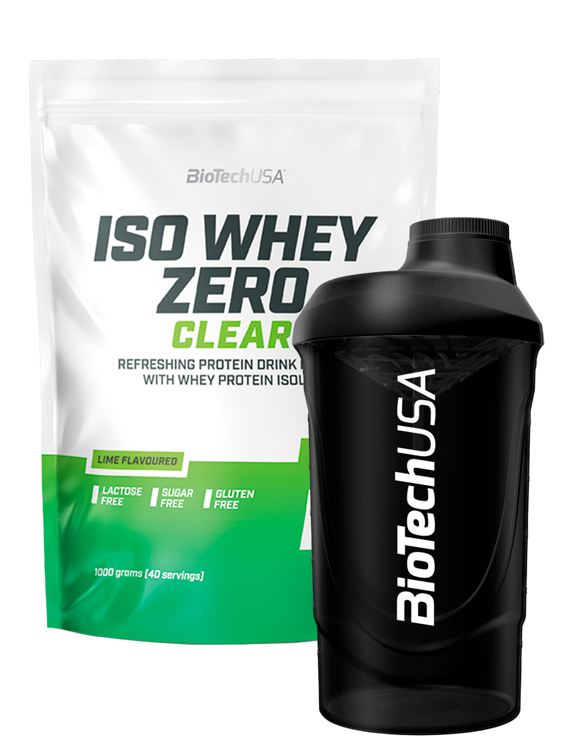 Iso Whey Zero Clear (1000g)+gratis valgfri Shaker