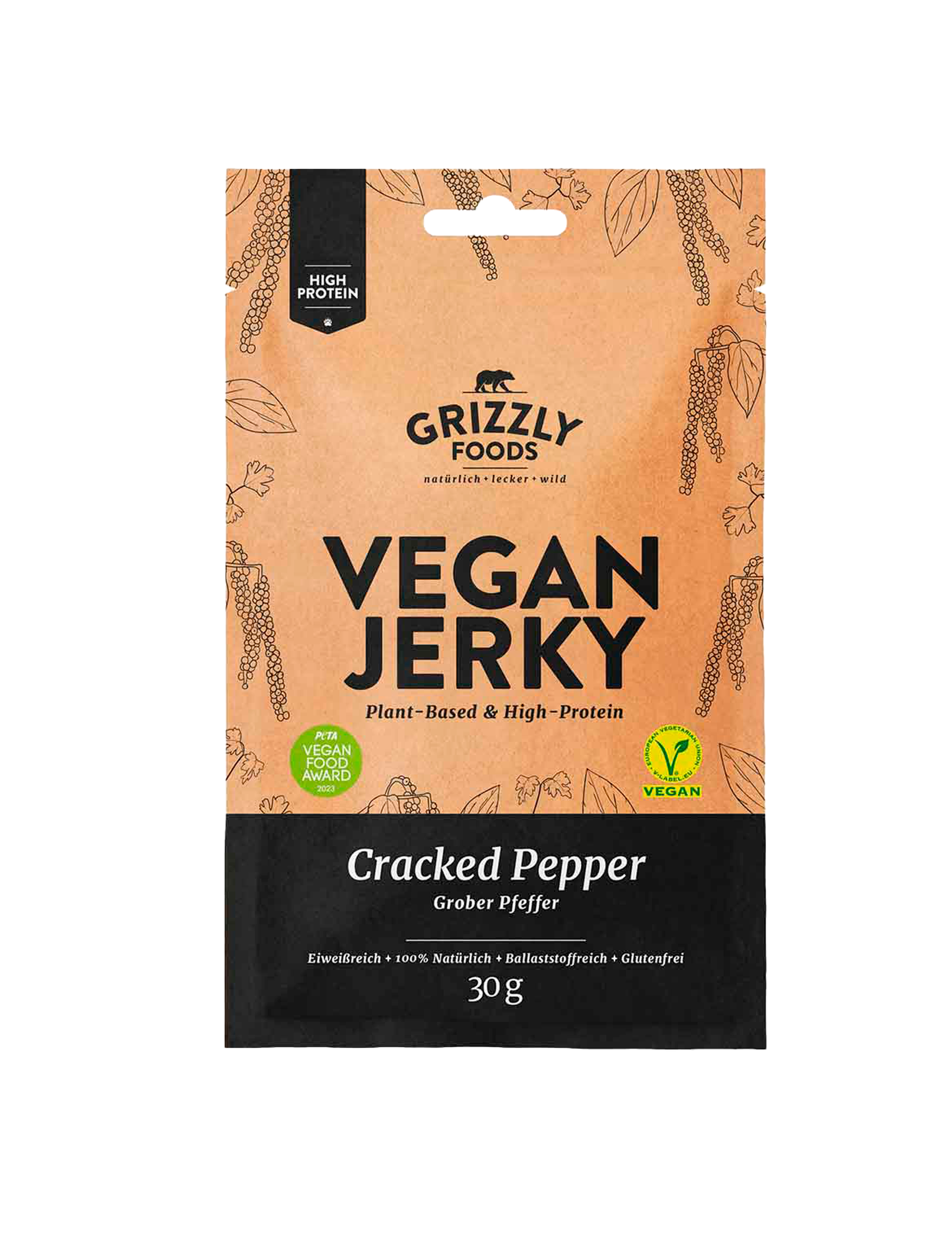 Vegan Jerky med knust peber (30 g)