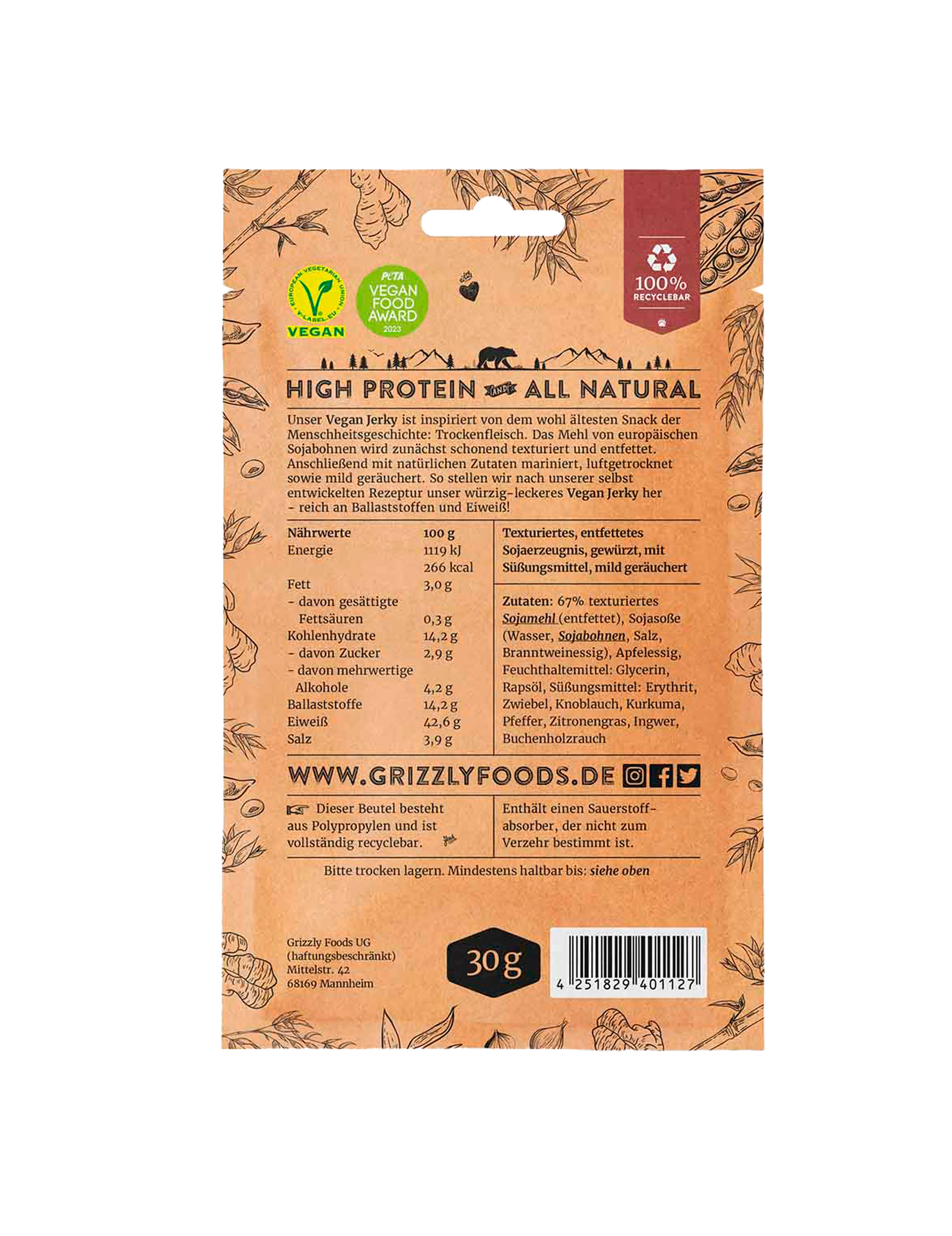 Vegan jerky teriyaki (30 g)