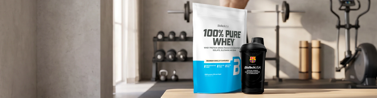 100% Pure Whey Protein (1000 g) + Valgfri Shaker
