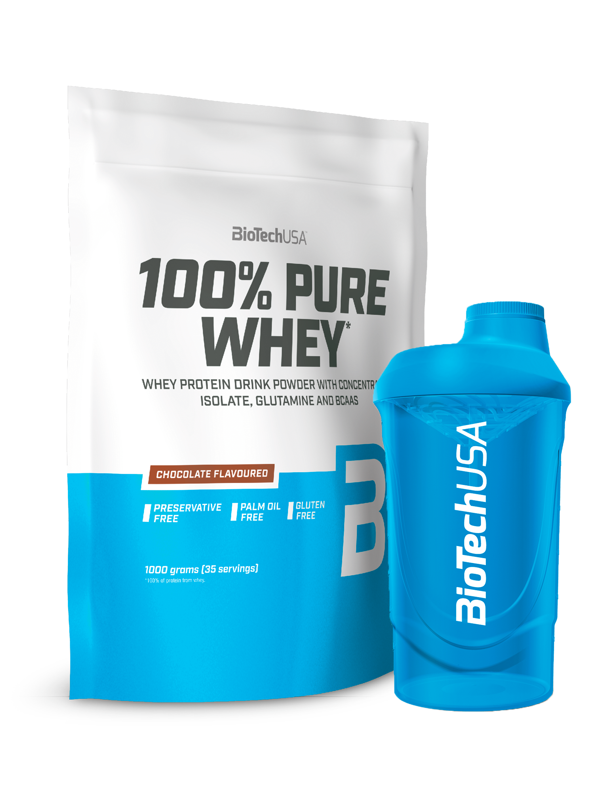 100% Pure Whey Protein (1000g) + Valgfri Shaker