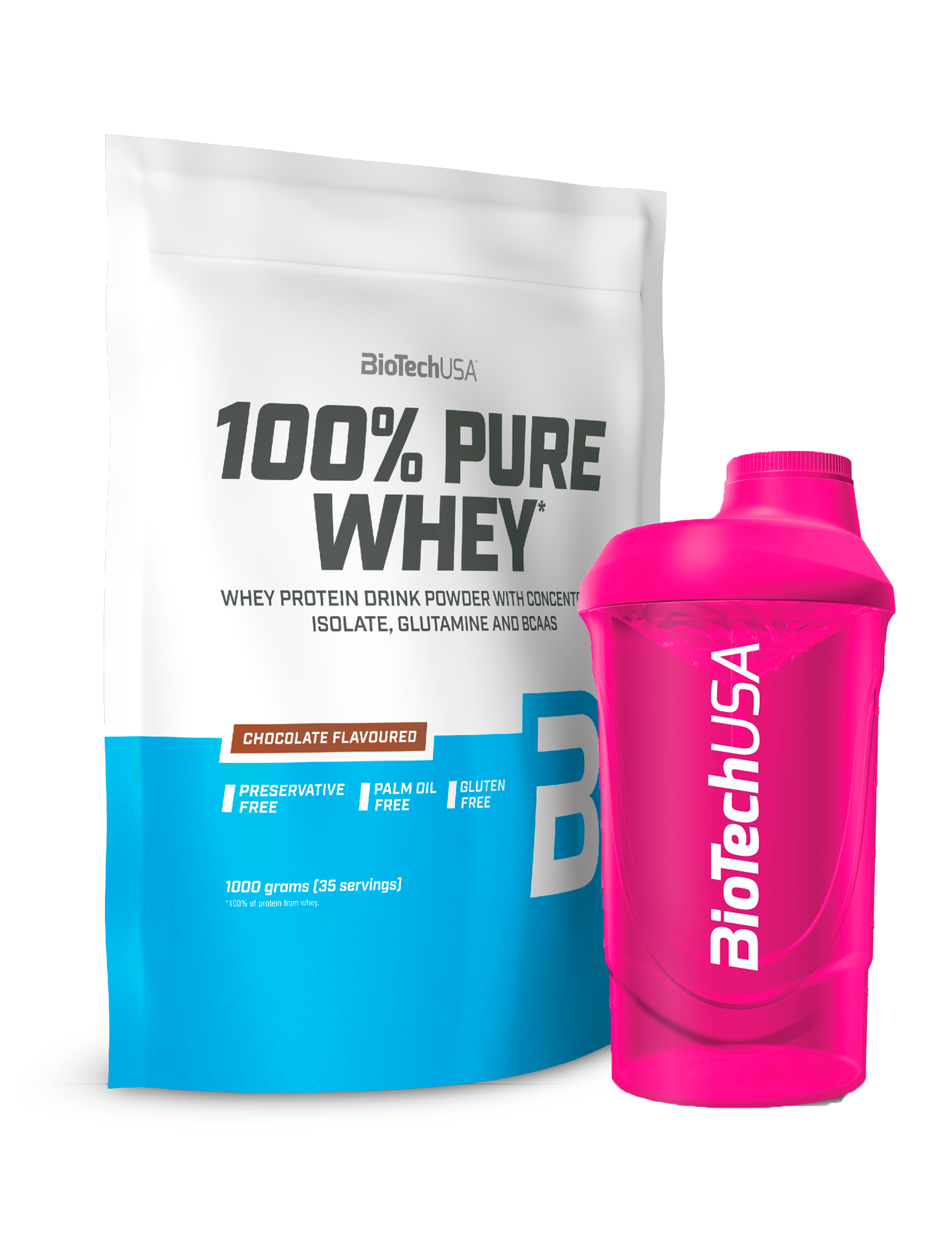100% Pure Whey Protein (1000g) + Valgfri Shaker