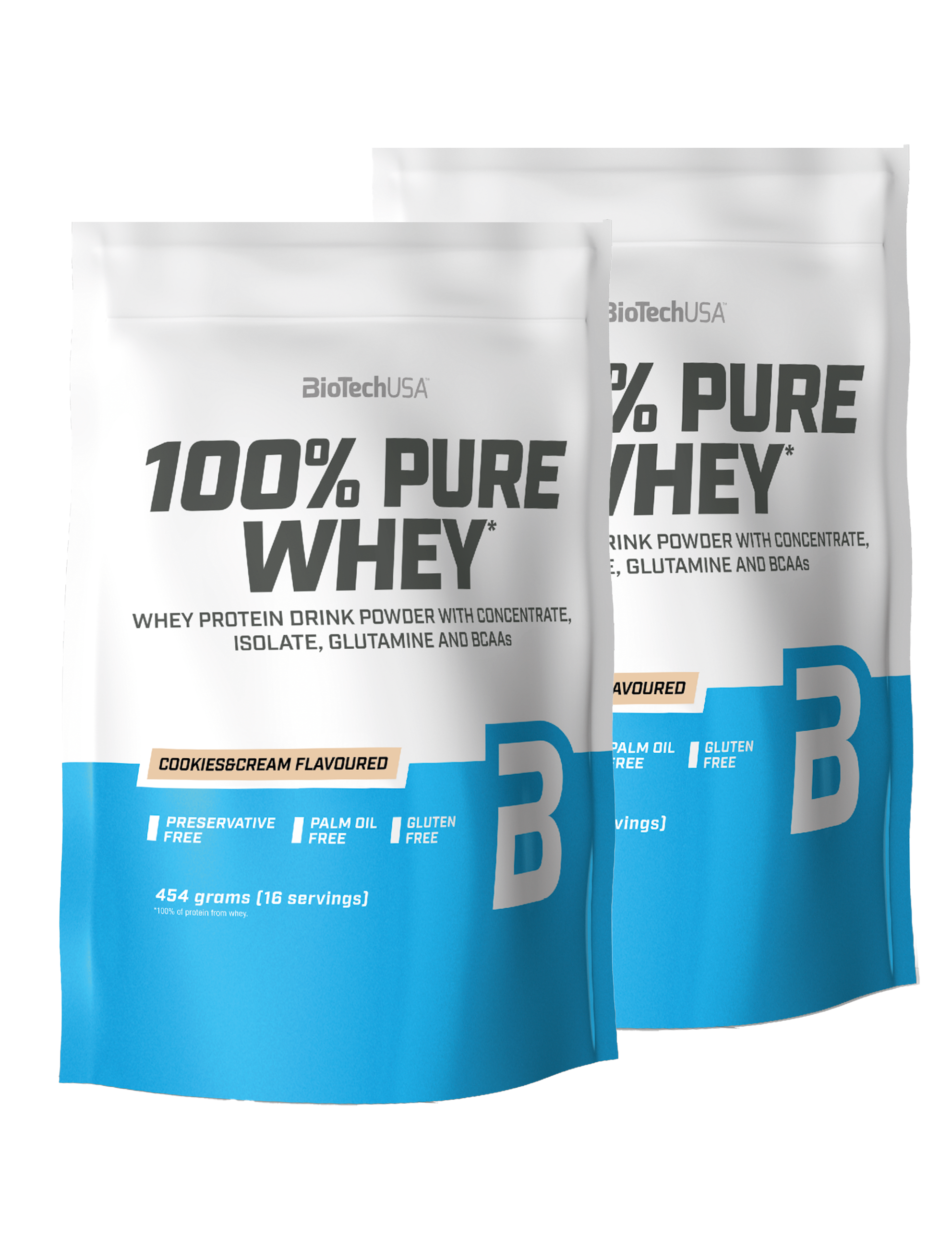 100% Pure Whey Protein (454g) (2 stk.)