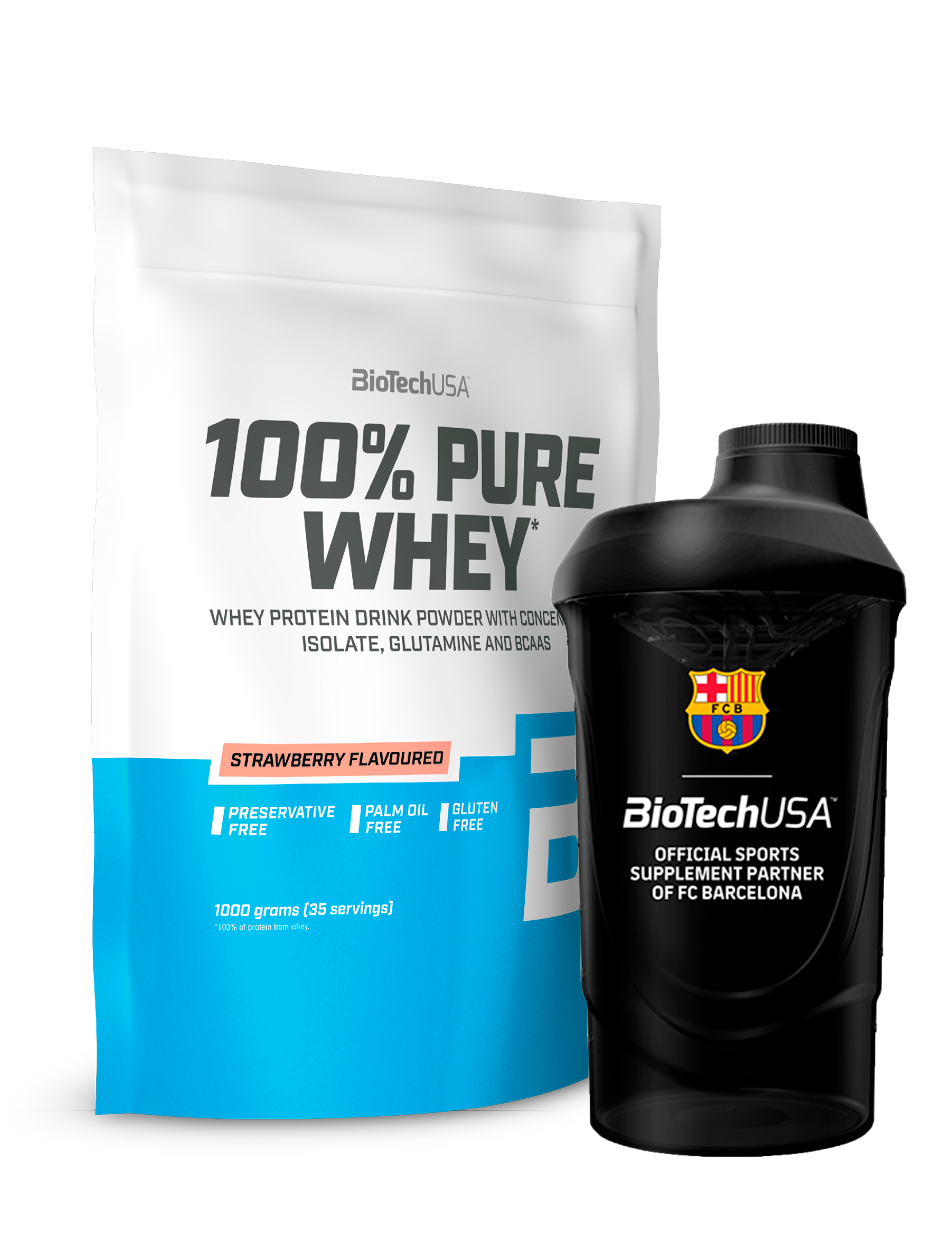 100% Pure Whey Protein (1000g) + Valgfri Shaker