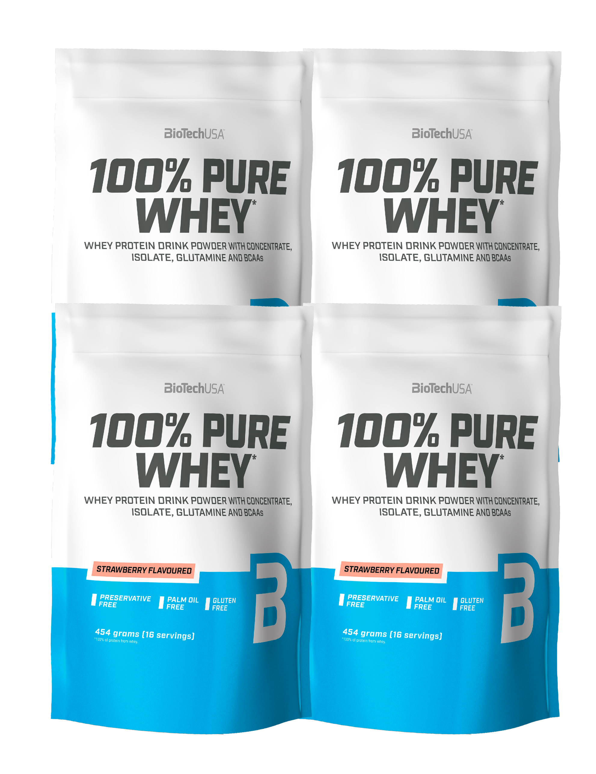 100% Pure Whey Protein (454g) (4 stk.)