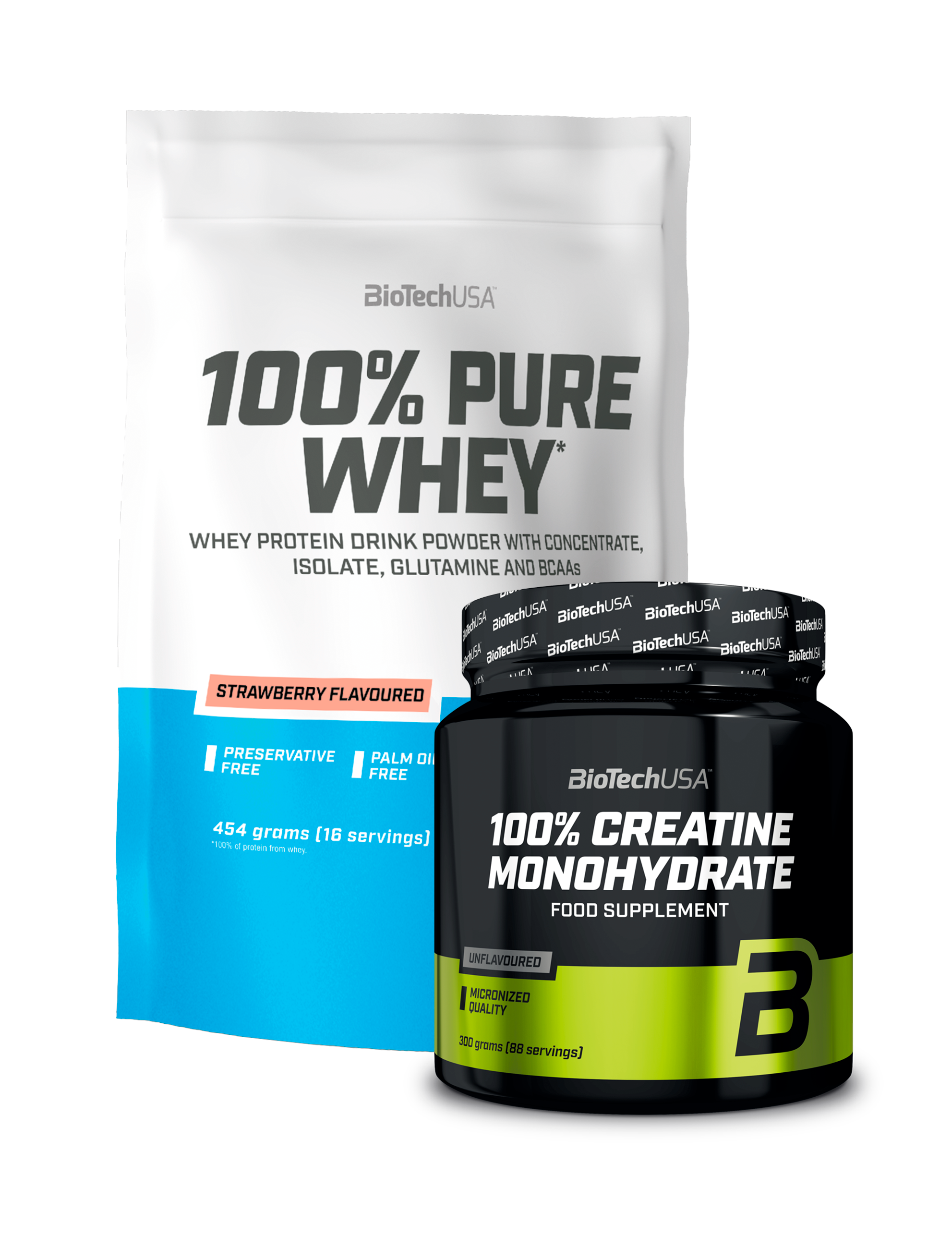 100% Pure Whey Protein 454g + Kreatin