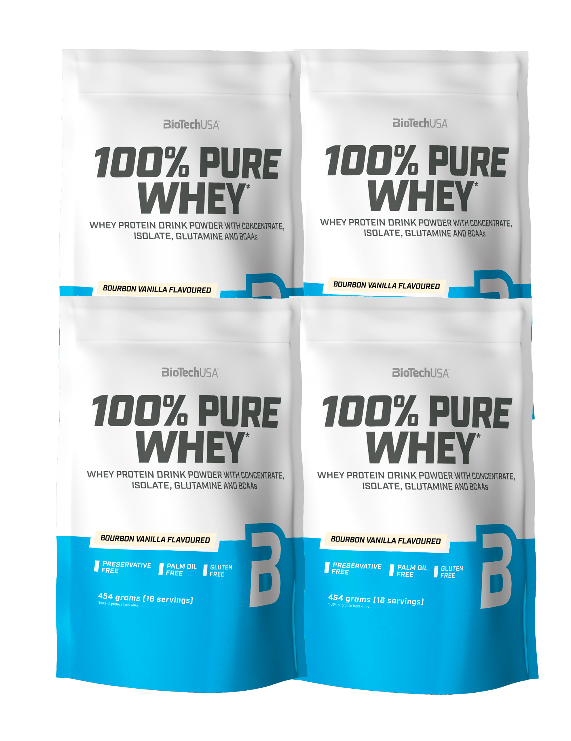 100% Pure Whey Protein (454g) (4 stk.)