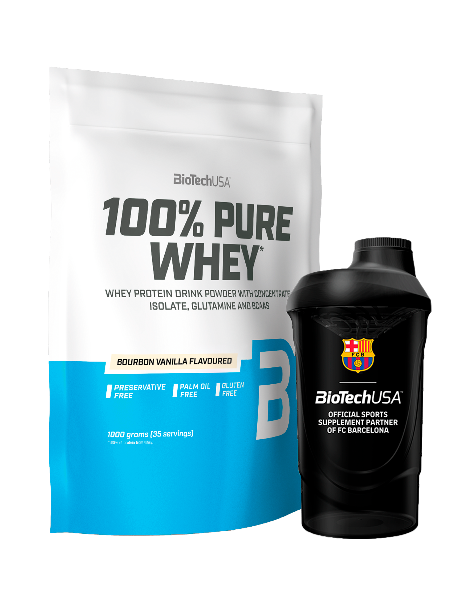 100% Pure Whey Protein (1000g) + Valgfri Shaker