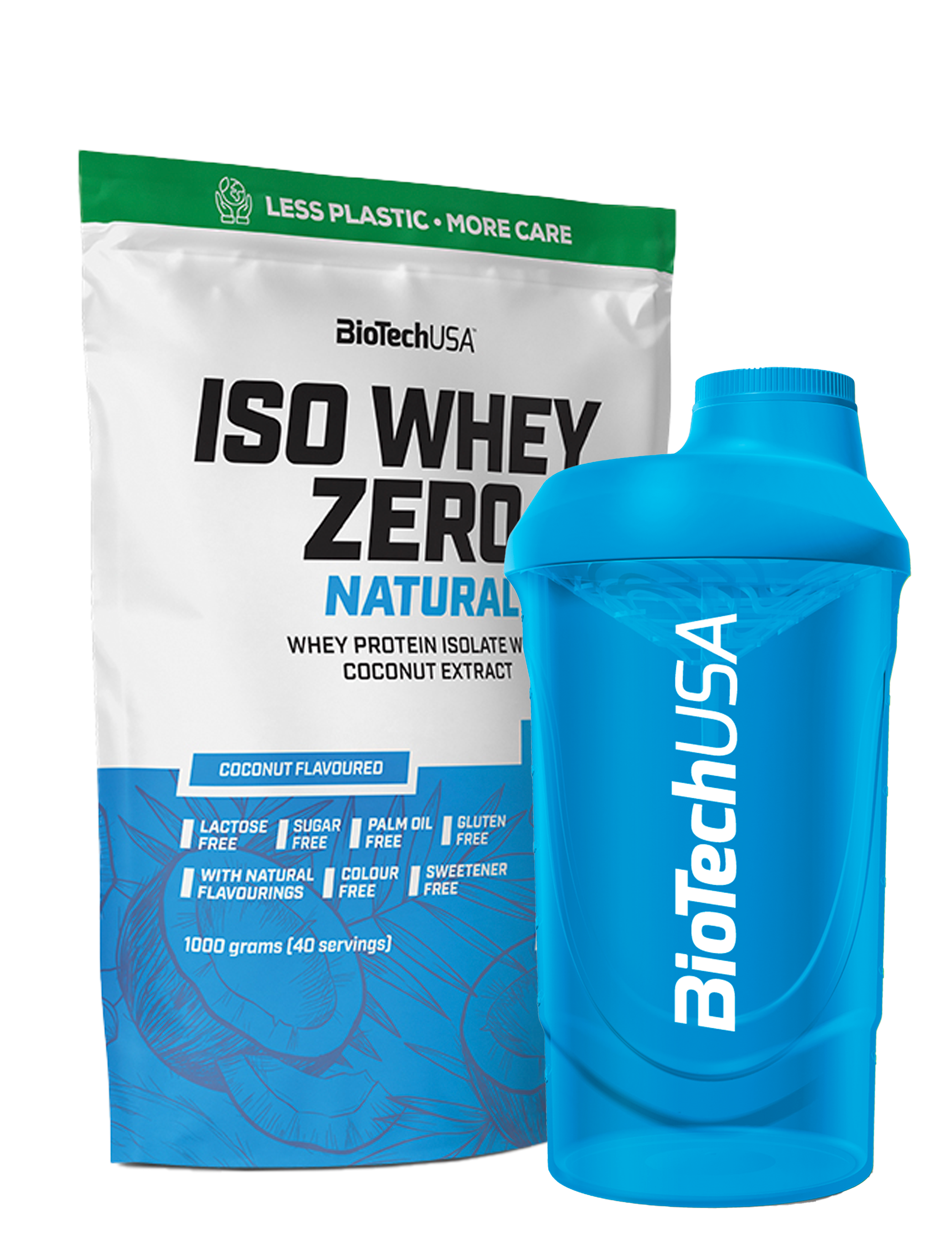 Iso Whey Zero Natural (1000g) + Valgfri Shaker