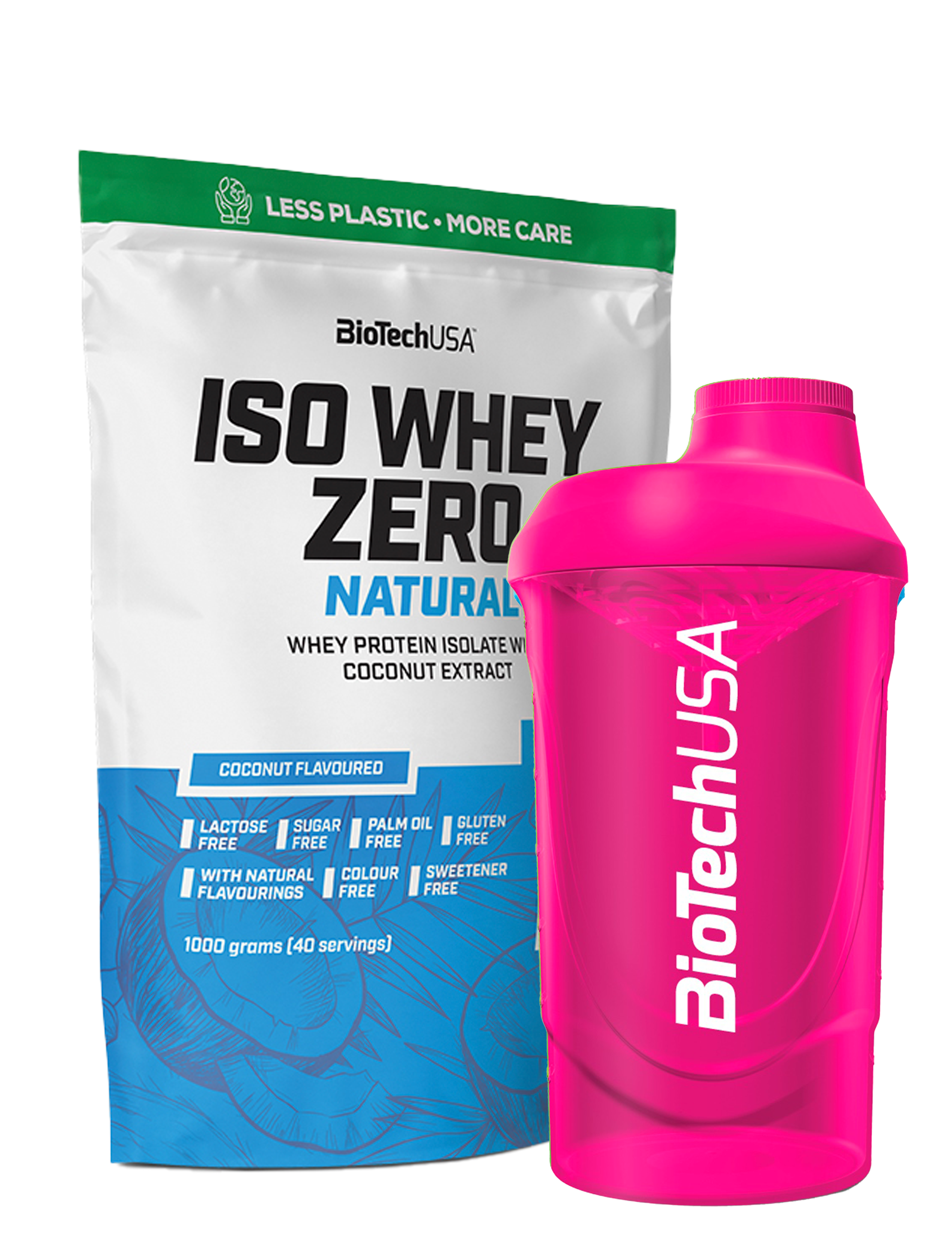 Iso Whey Zero Natural (1000g) + Valgfri Shaker