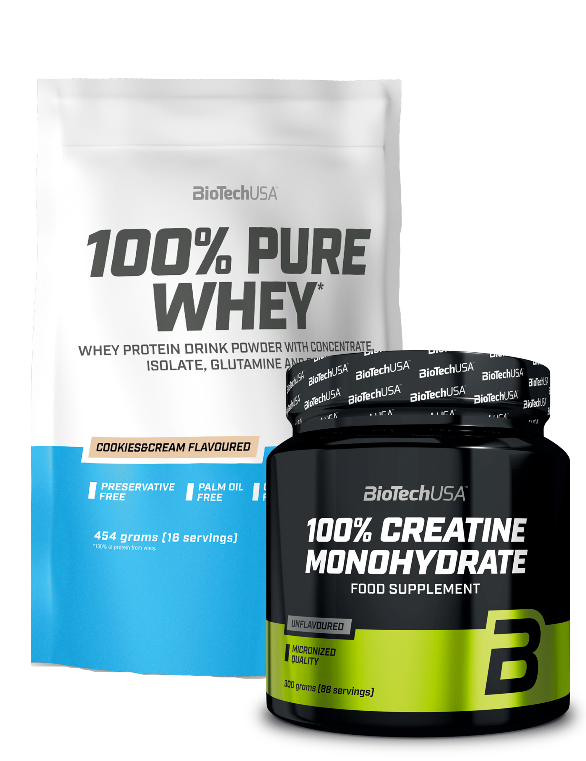 100% Pure Whey Protein 454g + Kreatin