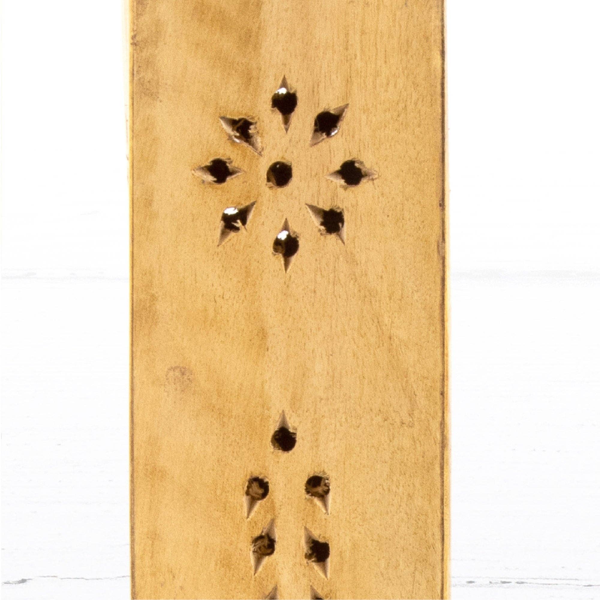 Røgelsestårn i træ til 4 røgelsespinde og incense cones