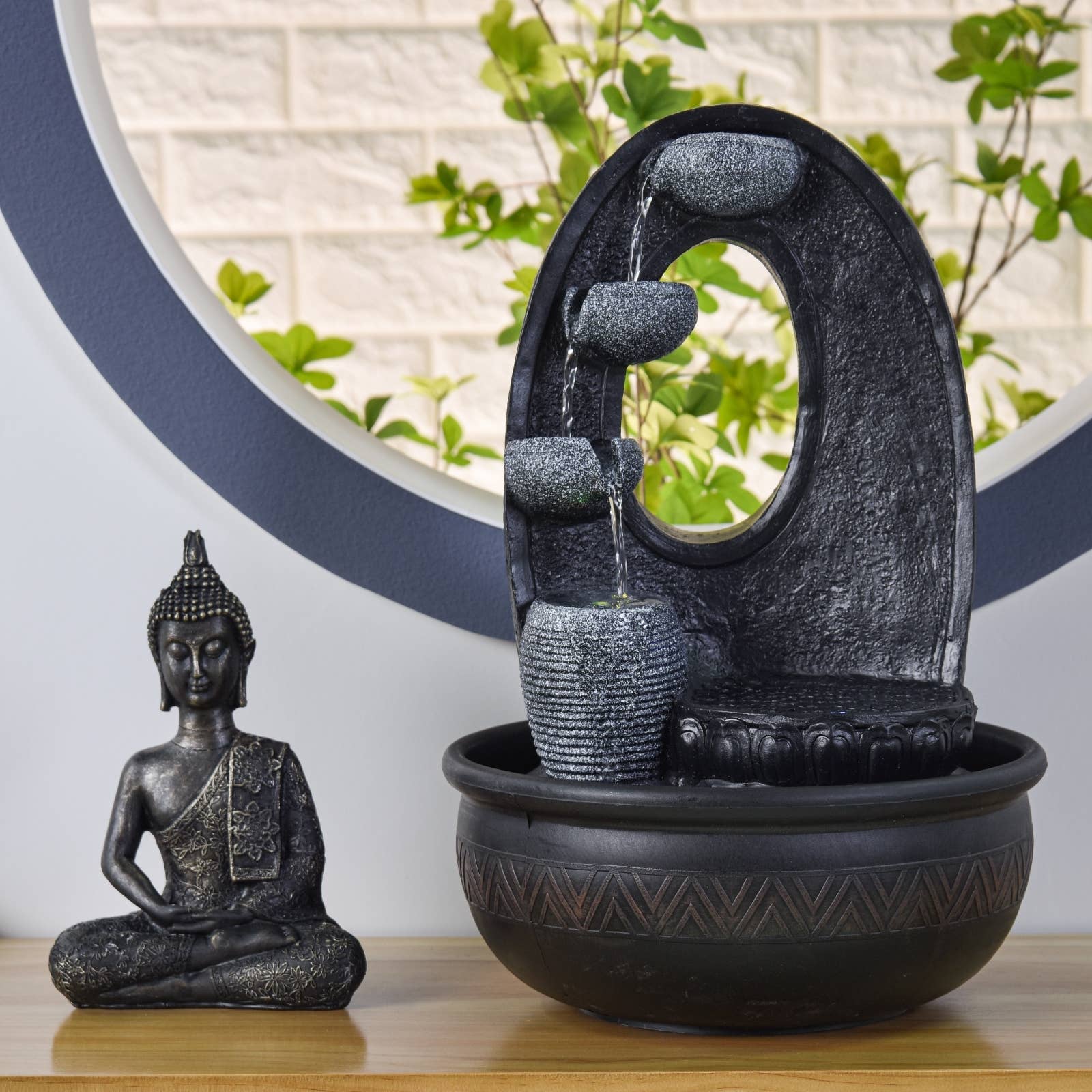 Harmonie Buddha Fontæne med LED