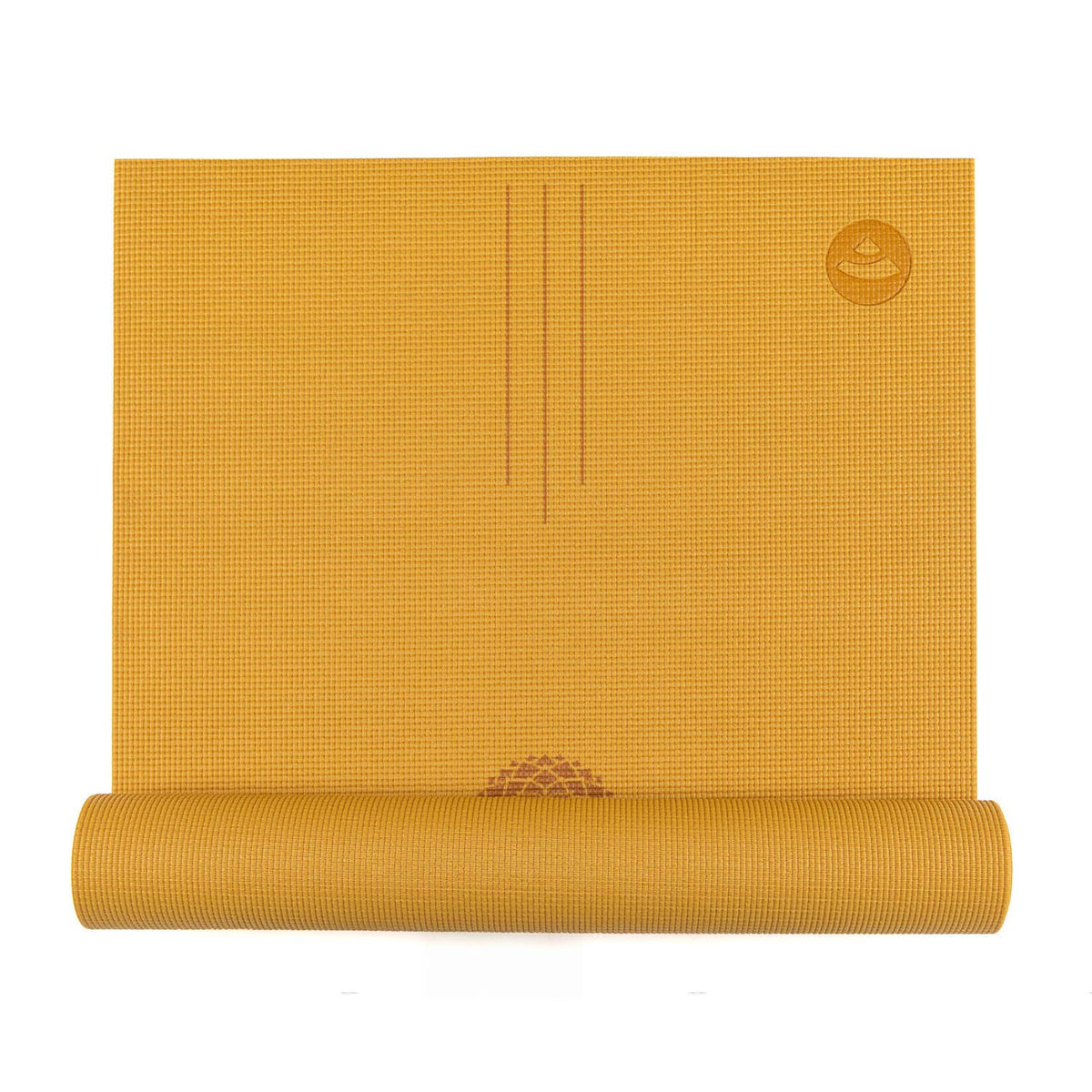 Chakralign yogamåtte med linjer og chakra-print